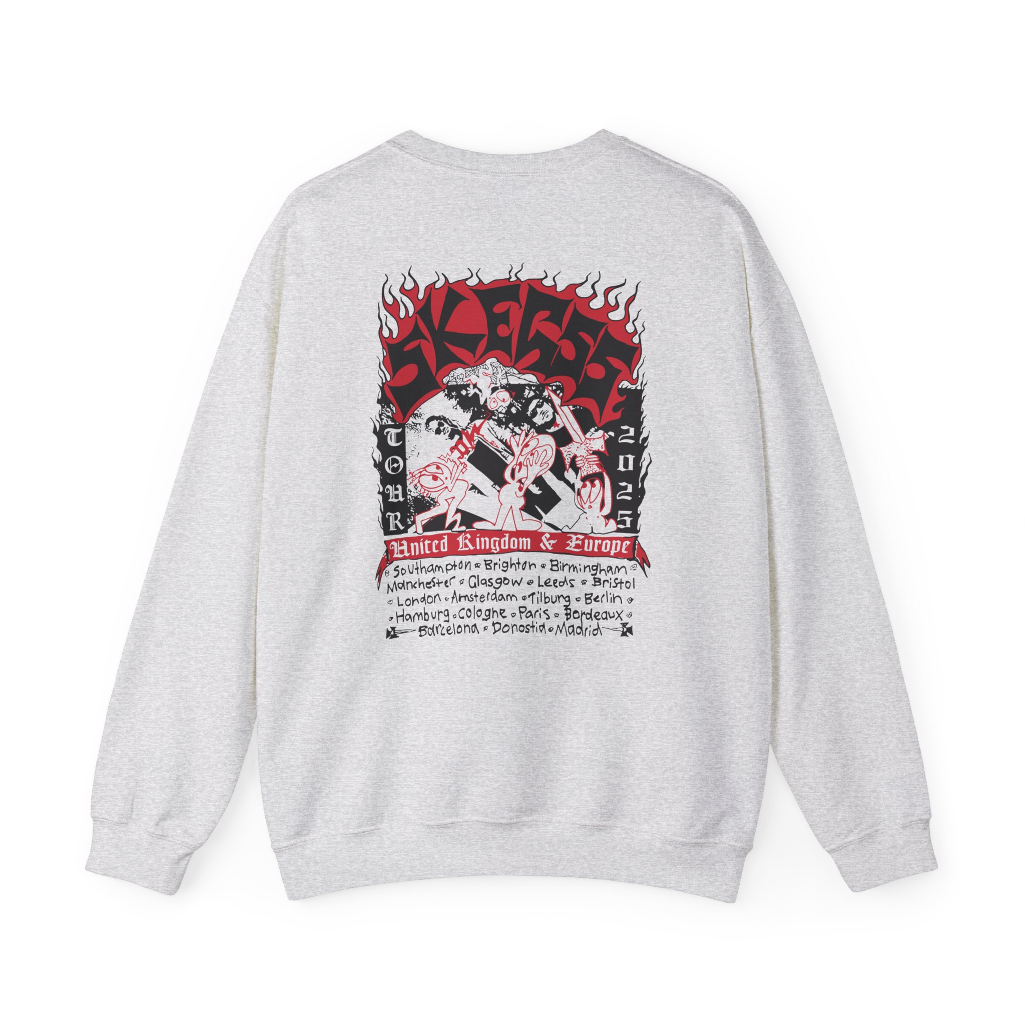 Skegss Uk Eu Tour 2025 Unisex Heavy Blendâ„¢ Crewneck Sweatshirt