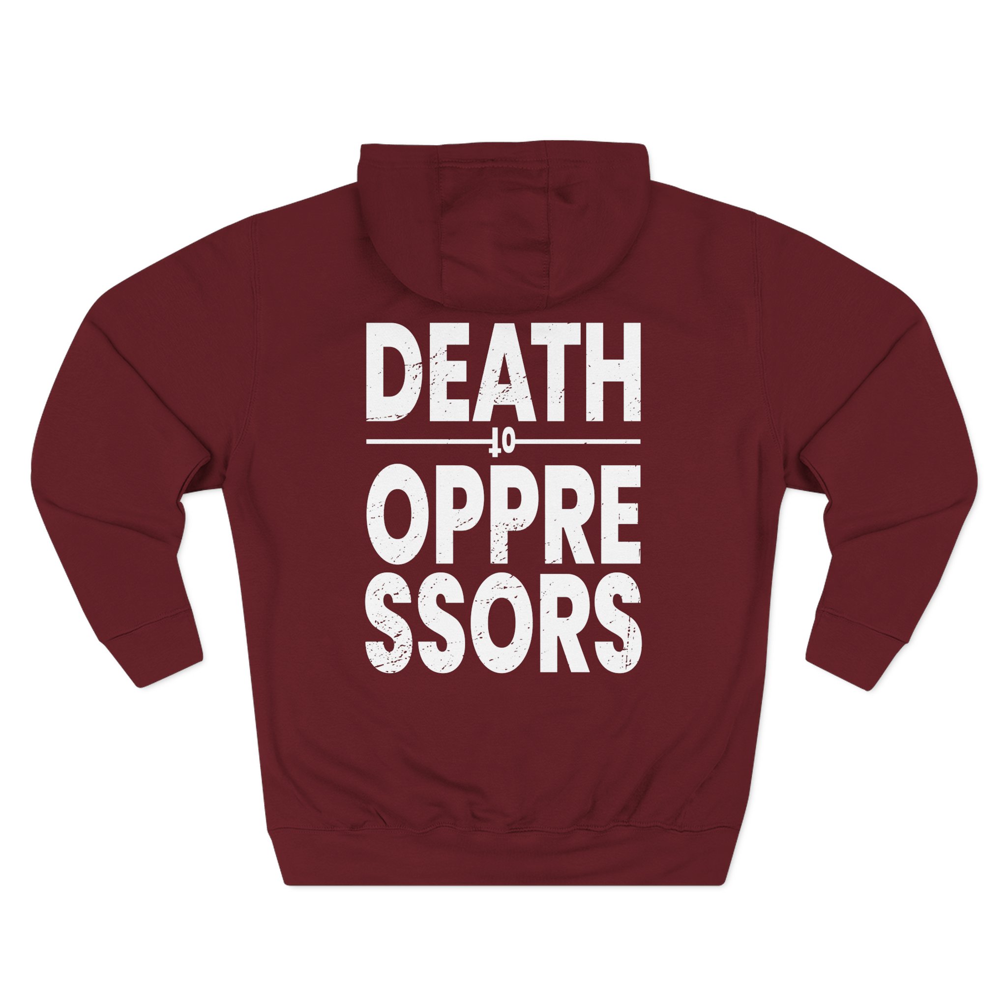 Get the Shot Death to Oppressors Three-Panel Fleece Hoodie