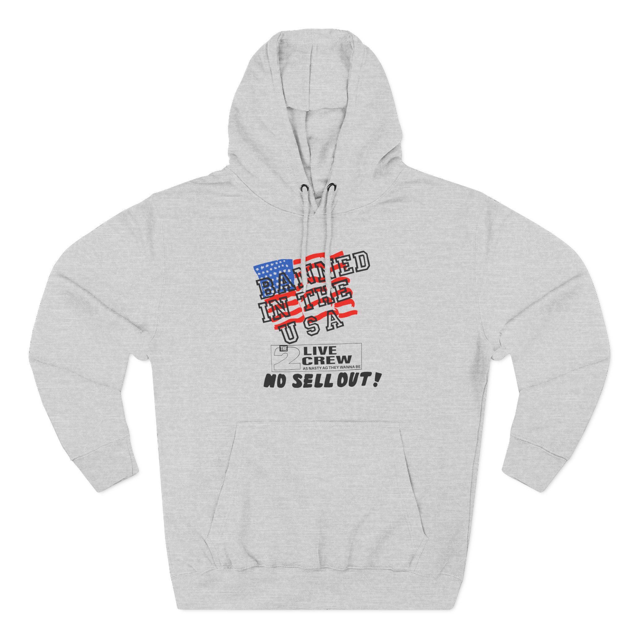 2 Live Crew Banned in the U.s.a. Luke Records Three-Panel Fleece Hoodie