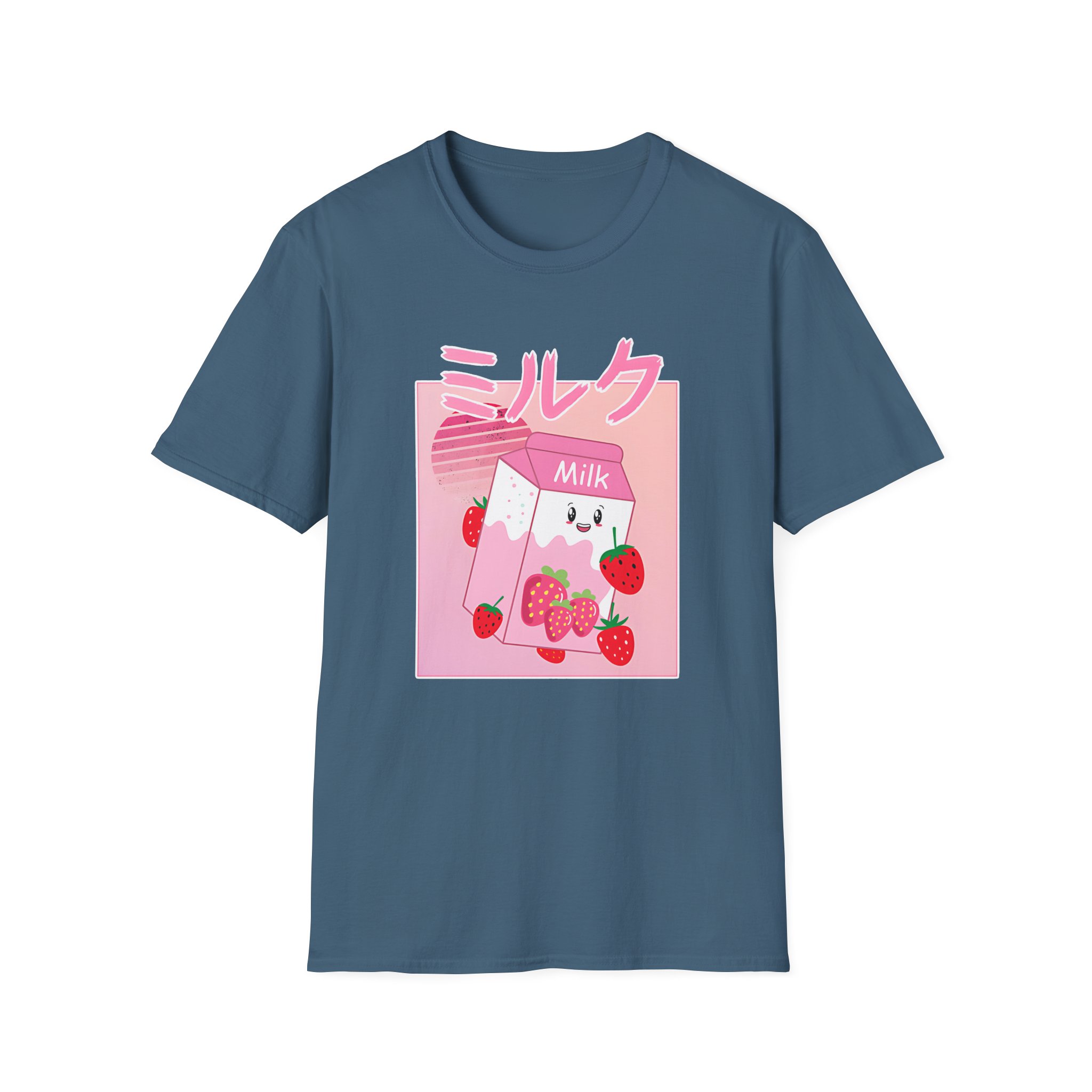 Georgenotfound Anime Strawberry Milk Shake Unisex Softstyle T-Shirt