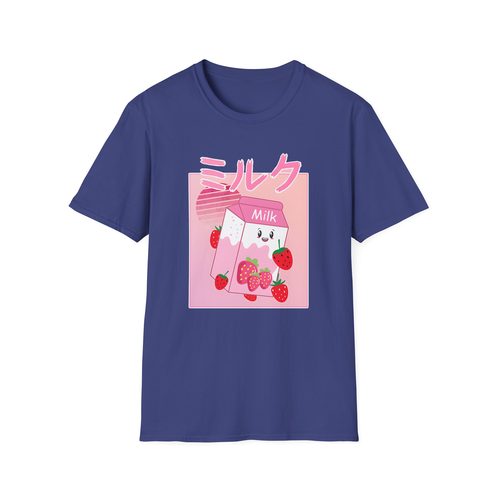 Georgenotfound Anime Strawberry Milk Shake Unisex Softstyle T-Shirt