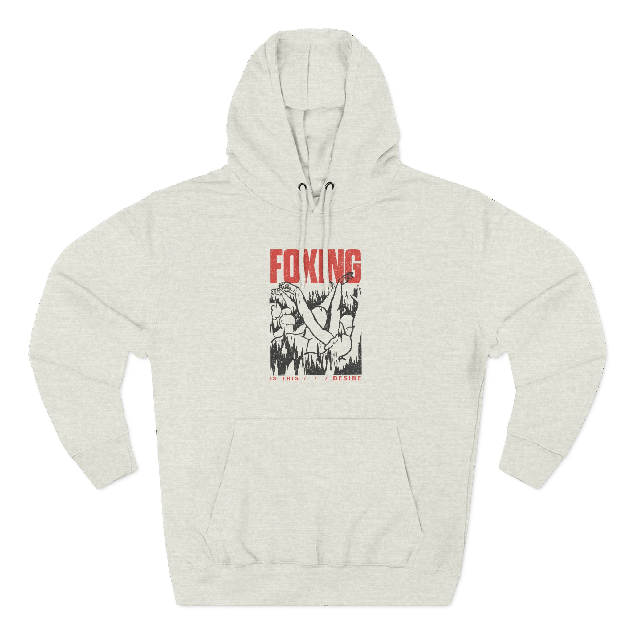 Foxing Inverted Burn Three-Panel Fleece Hoodie