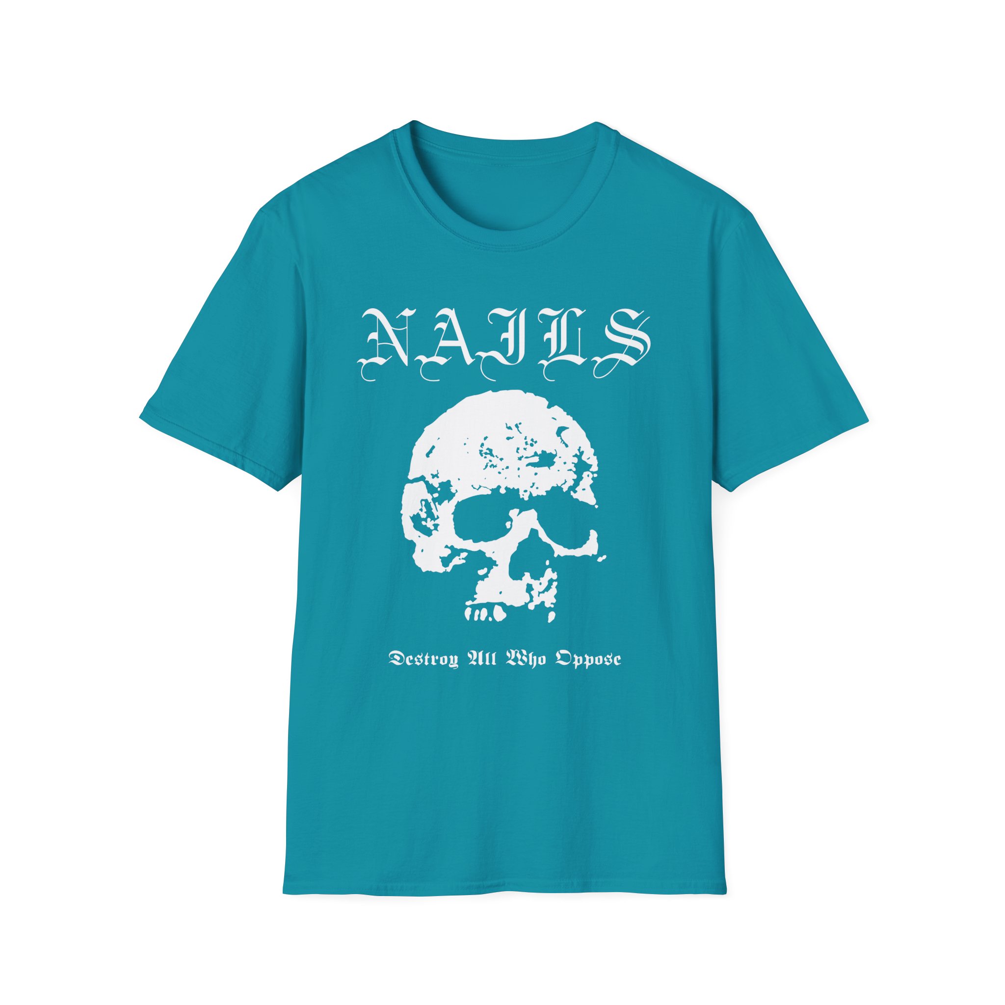 Nails Destroy Skull Unisex Softstyle T-Shirt