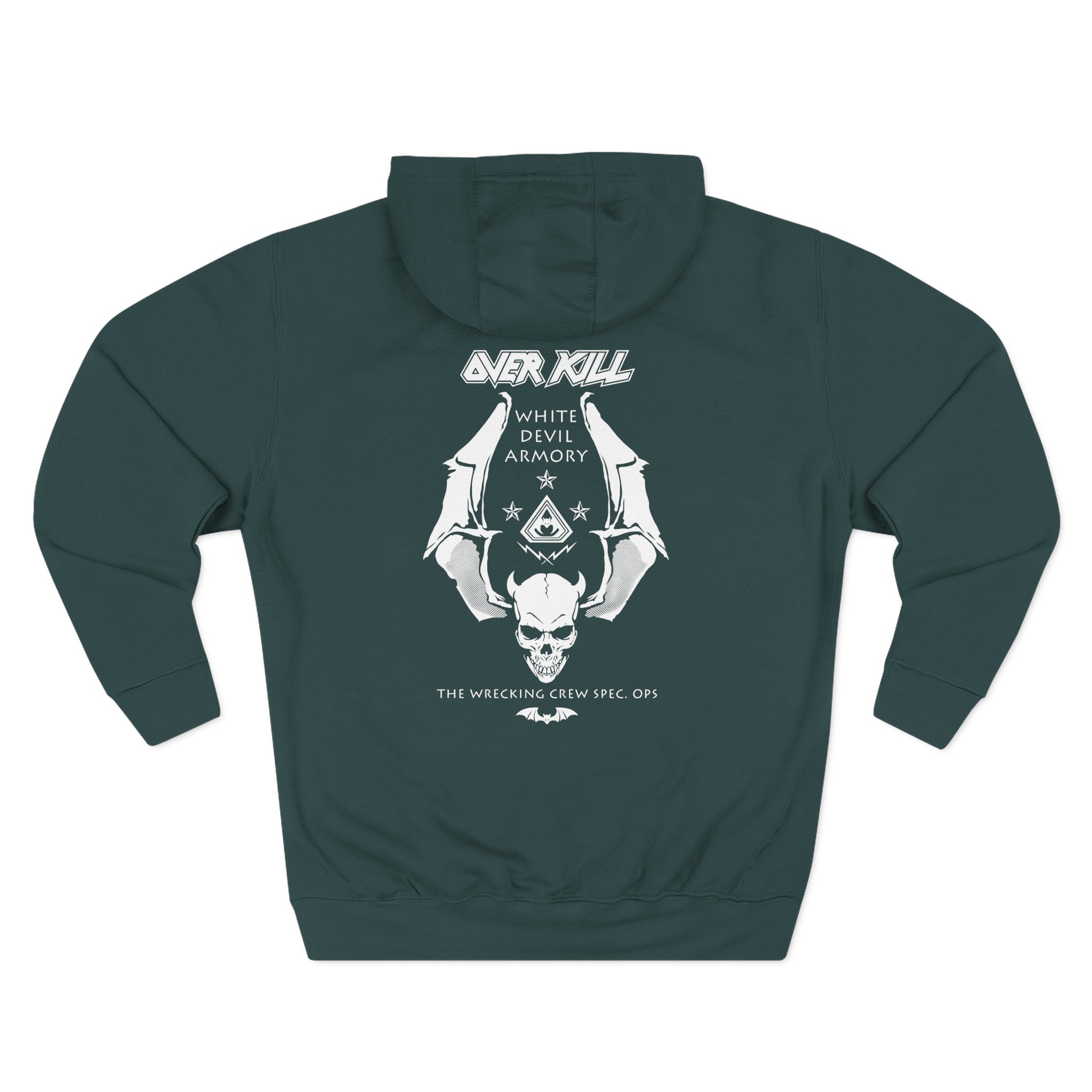 Overkill Logo Badge Skull Work Three-Panel Fleece Hoodie