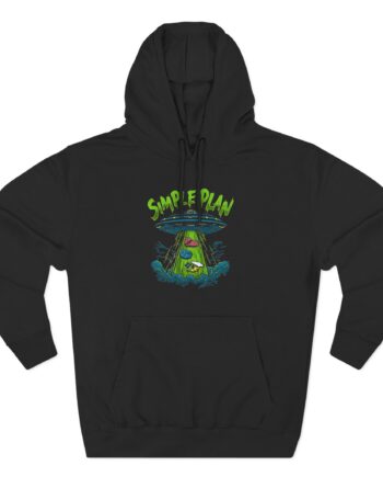 Simple Plan Alien Ufo Three-Panel Fleece Hoodie