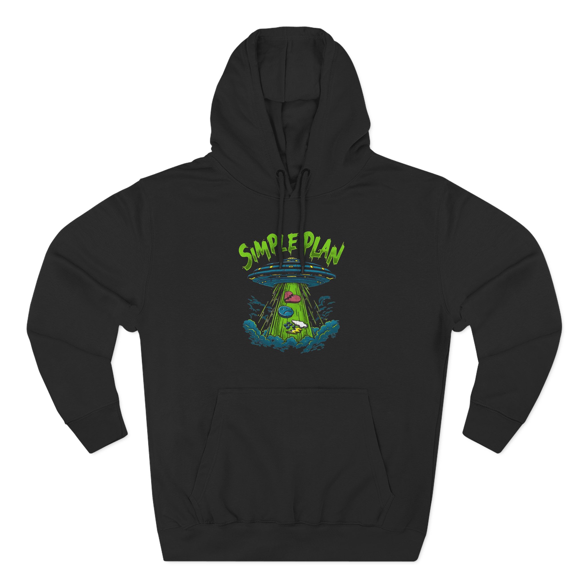 Simple Plan Alien Ufo Three-Panel Fleece Hoodie