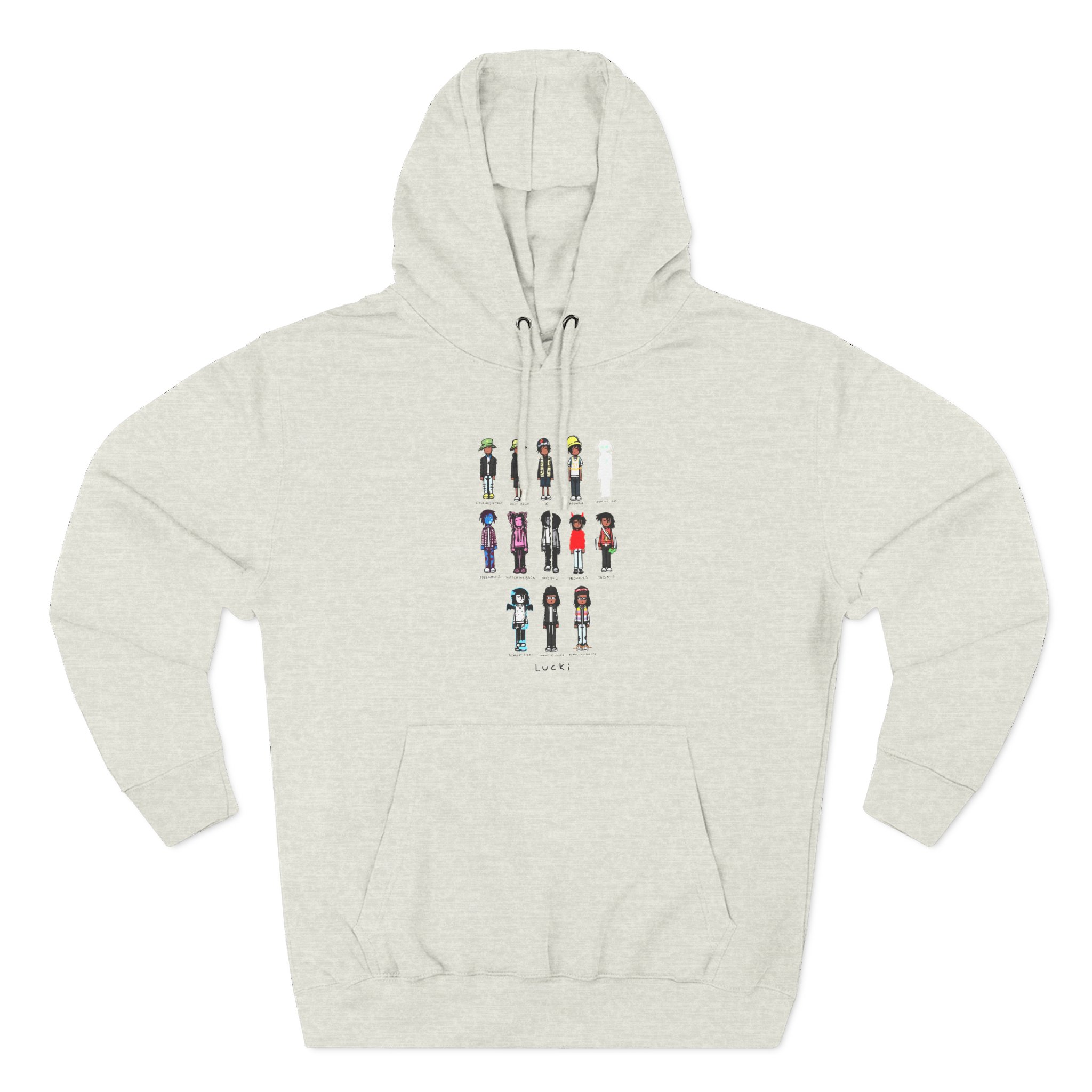 Lucki Eck$ Discography Evolution Three-Panel Fleece Hoodie