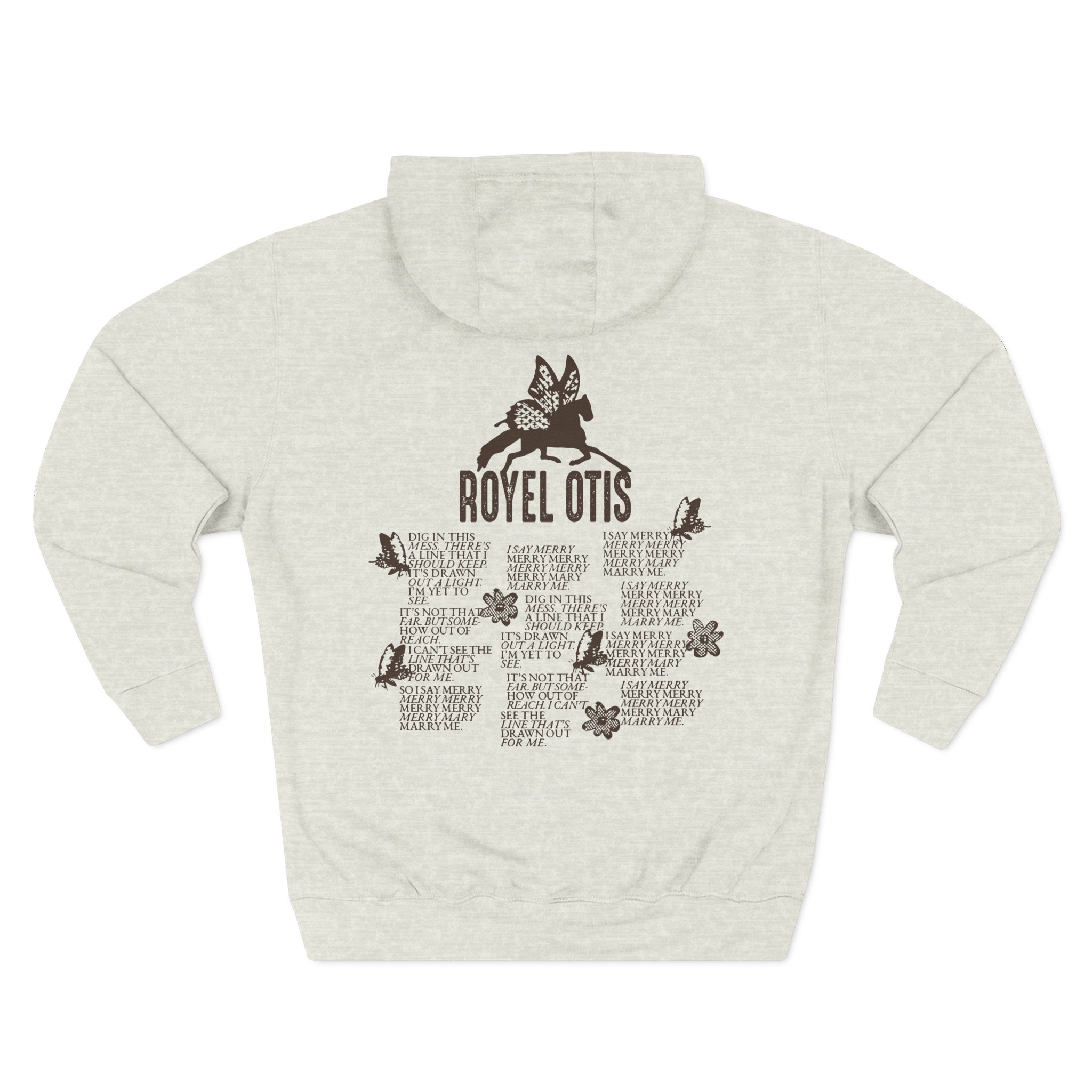 Royel Otis Mary Marry Me Faded Powder Three-Panel Fleece Hoodie