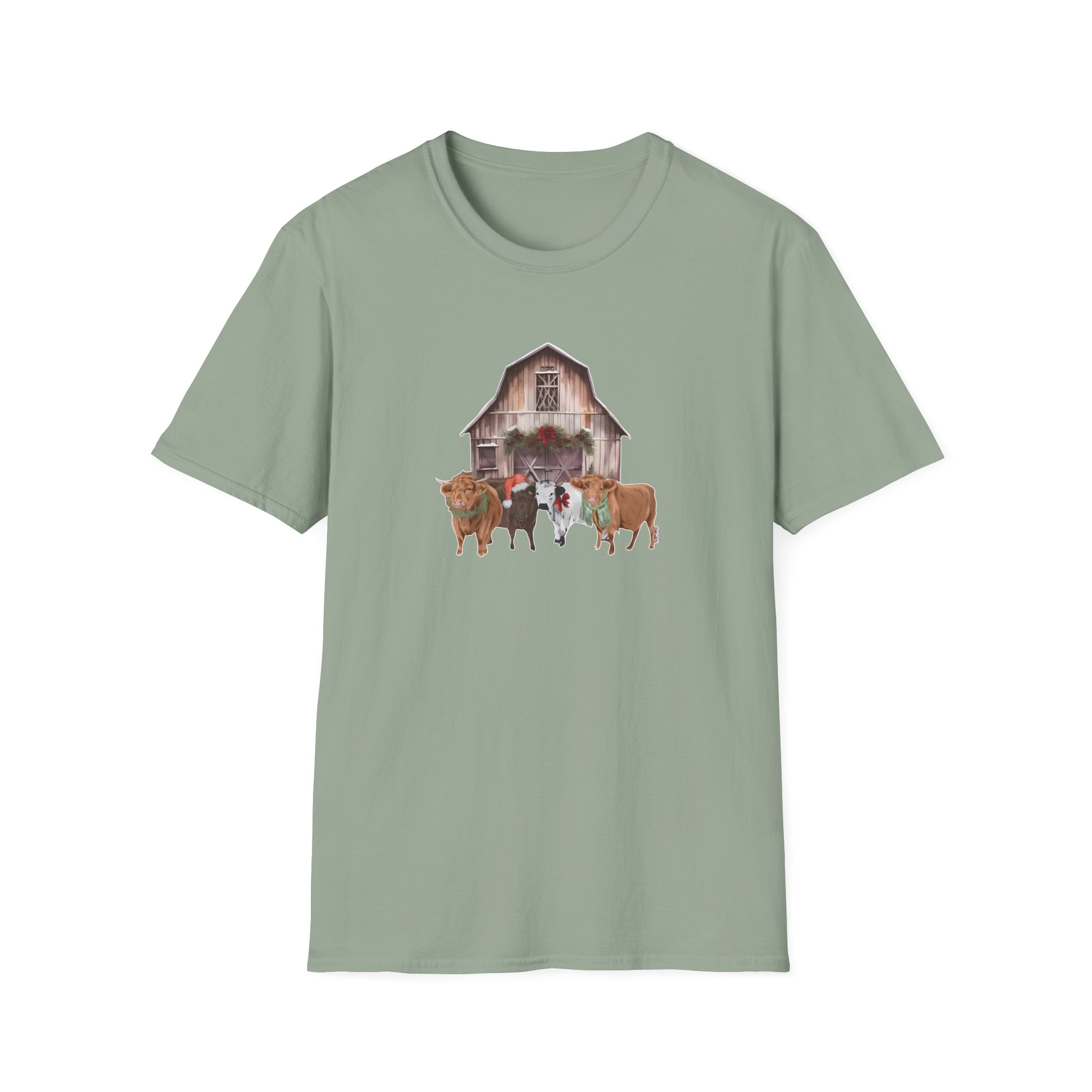 Katie Van Slyke Christmas Cows Unisex Softstyle T-Shirt