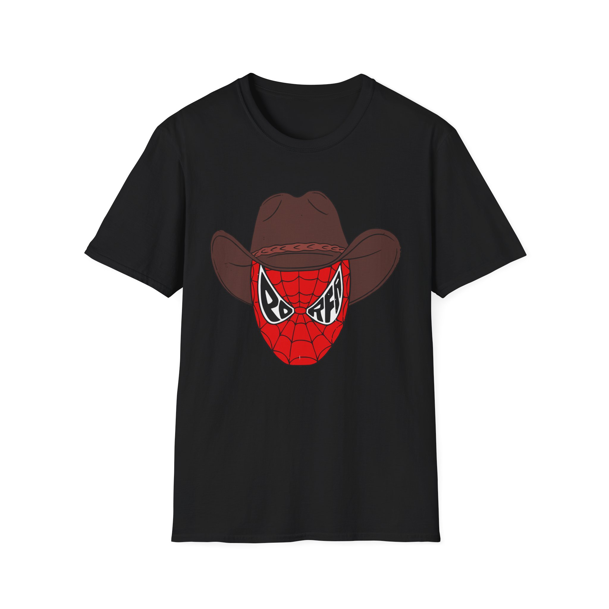 Porfa Spider Man Cowboy Hat Unisex Softstyle T-Shirt