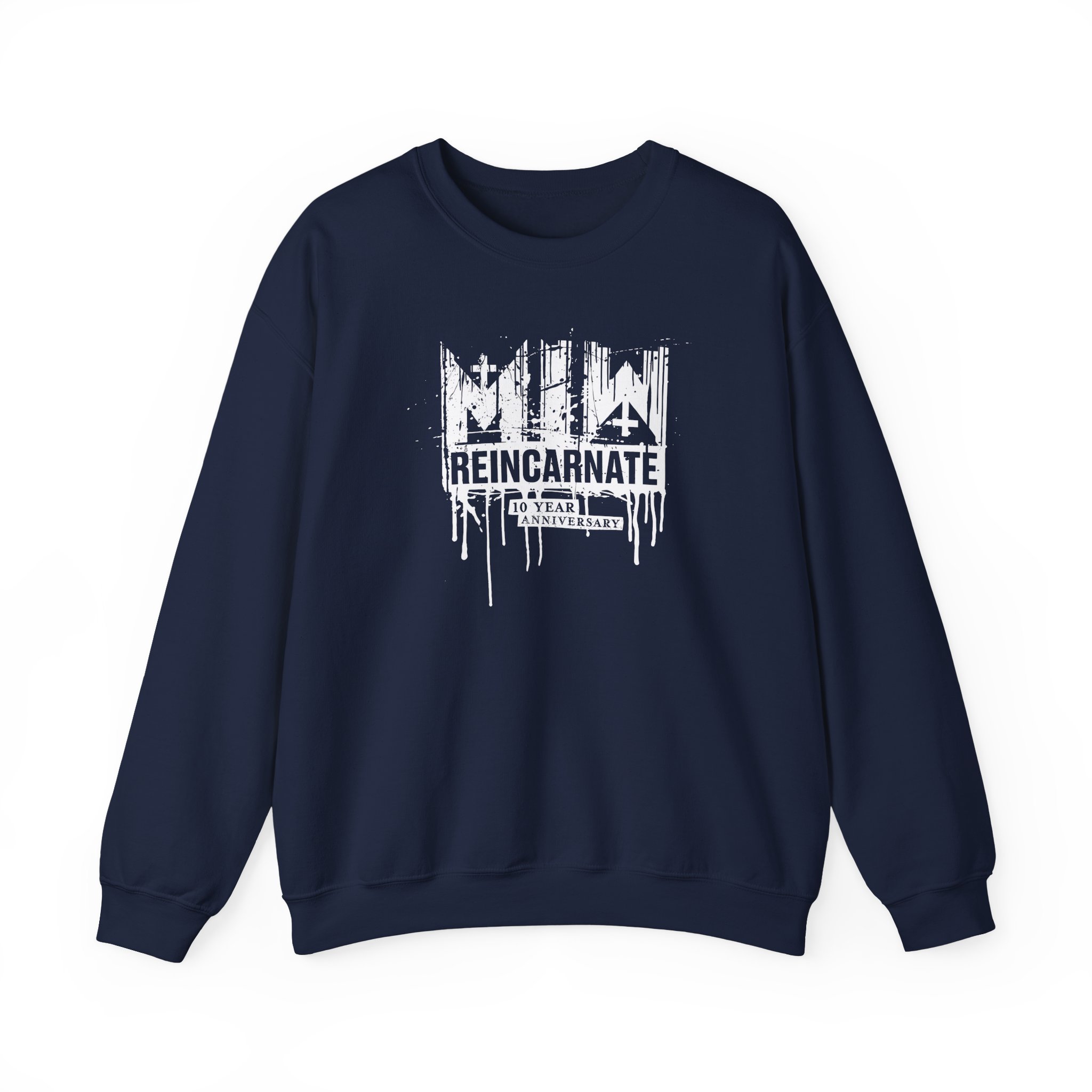 Motionless in White Reincarnate 10 Year Drip Logo Unisex Heavy Blendâ„¢ Crewneck Sweatshirt
