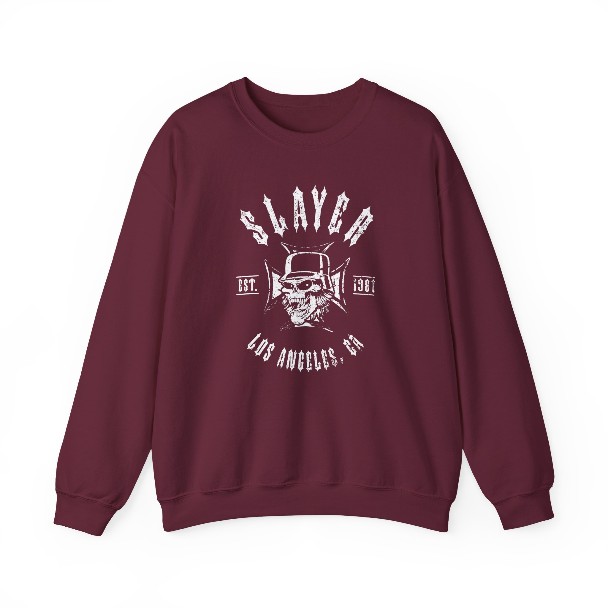 Slayer Established 1981 Skull Unisex Heavy Blendâ„¢ Crewneck Sweatshirt