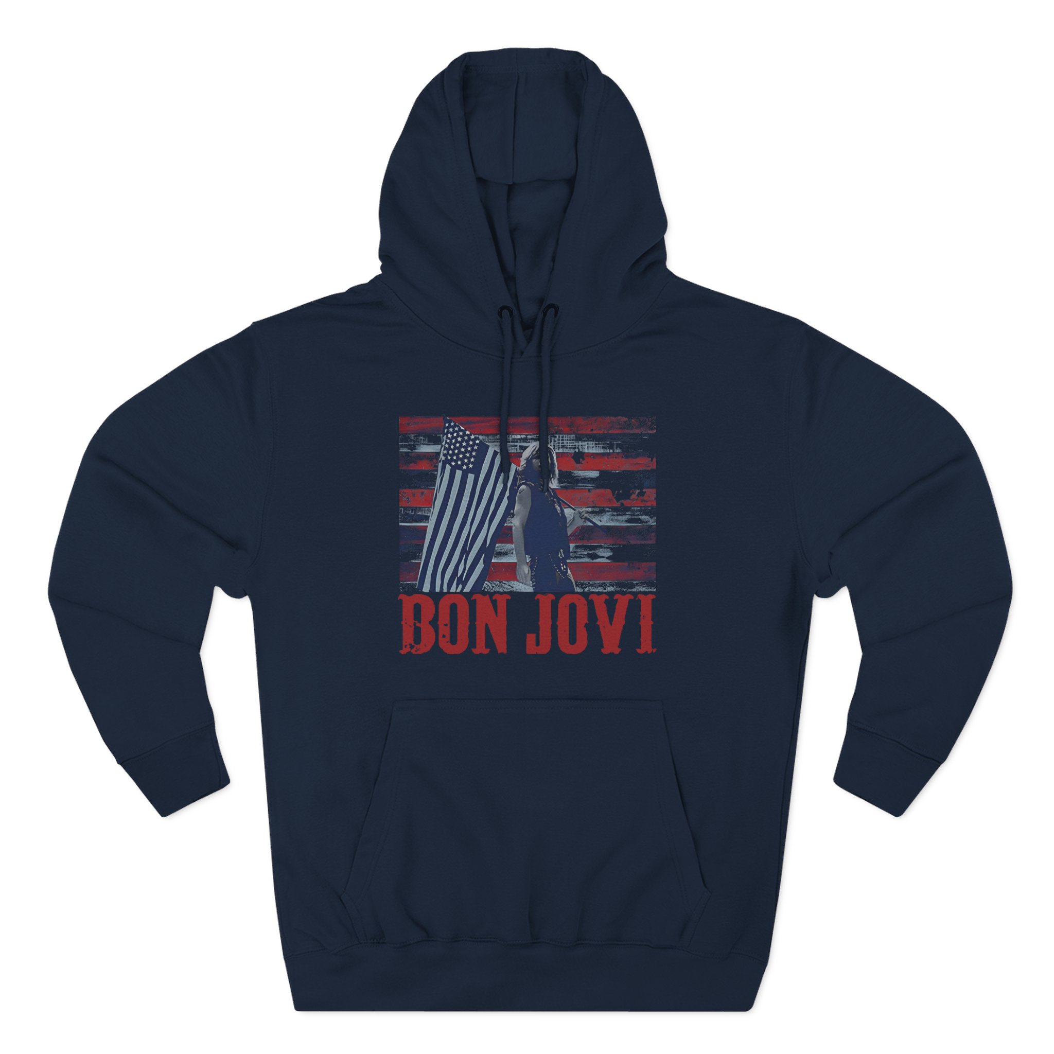 Bon Jovi American Flag Three-Panel Fleece Hoodie