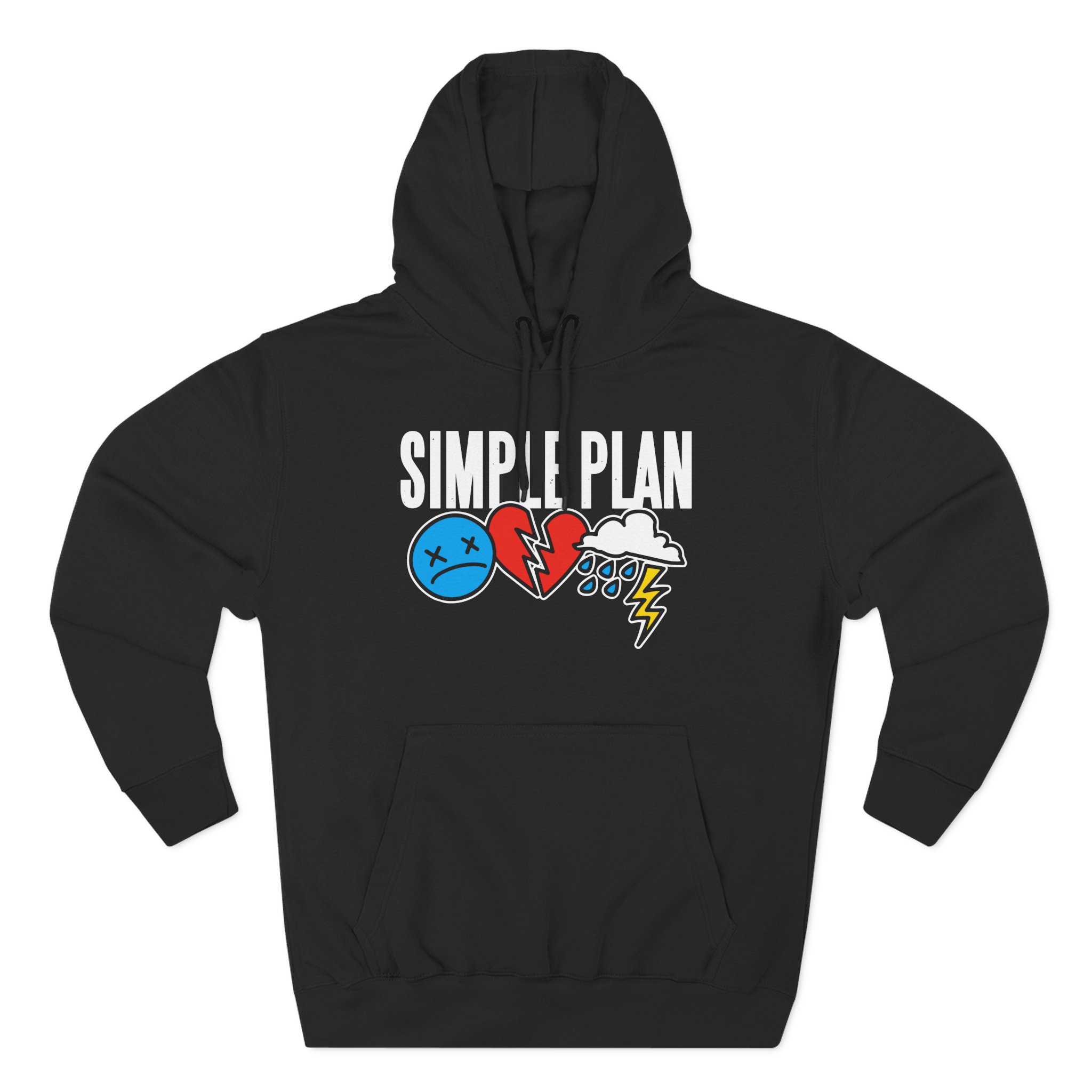Simple Plan 3 Icons Logo Three-Panel Fleece Hoodie