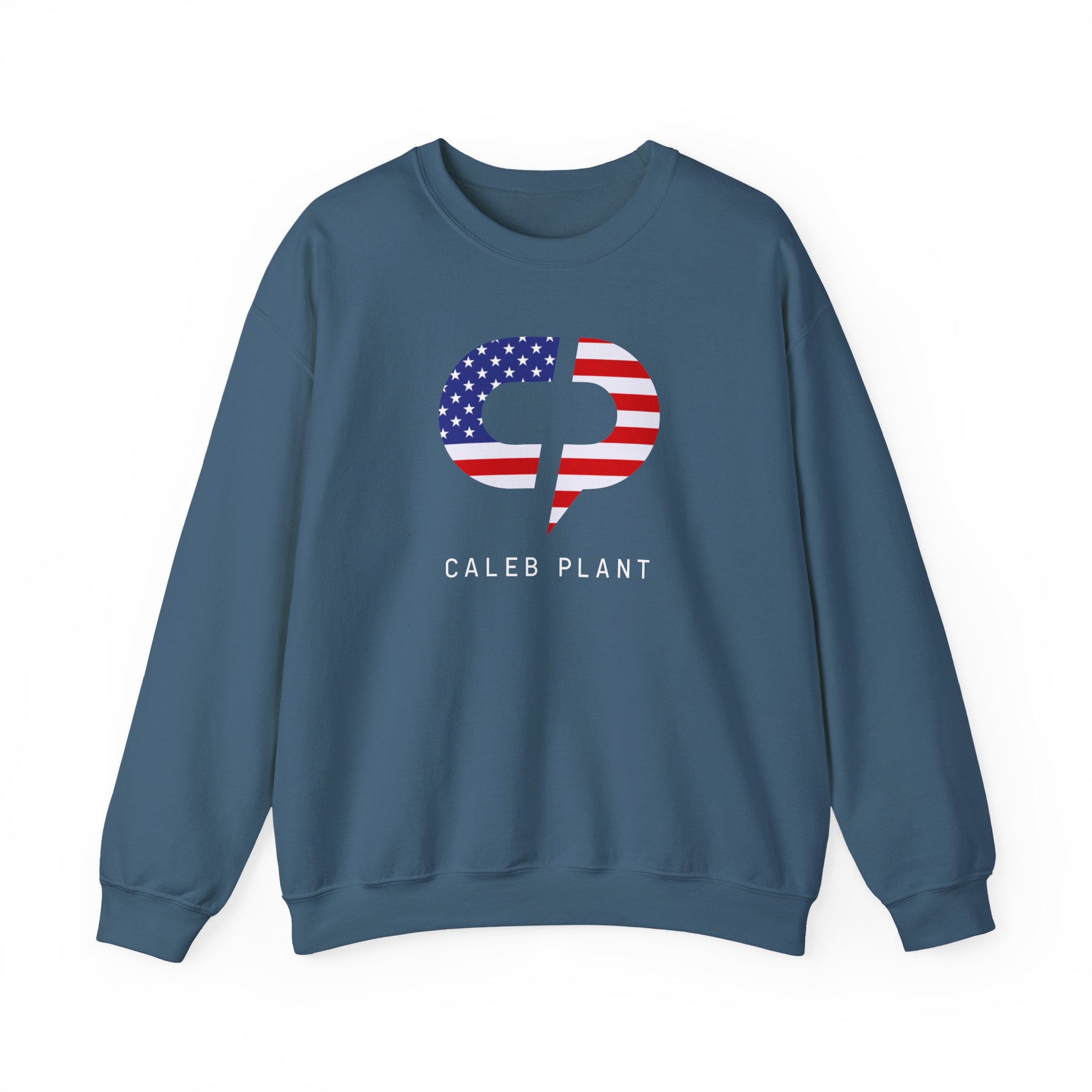 Caleb Plant Red, White and Blue Unisex Heavy Blendâ„¢ Crewneck Sweatshirt