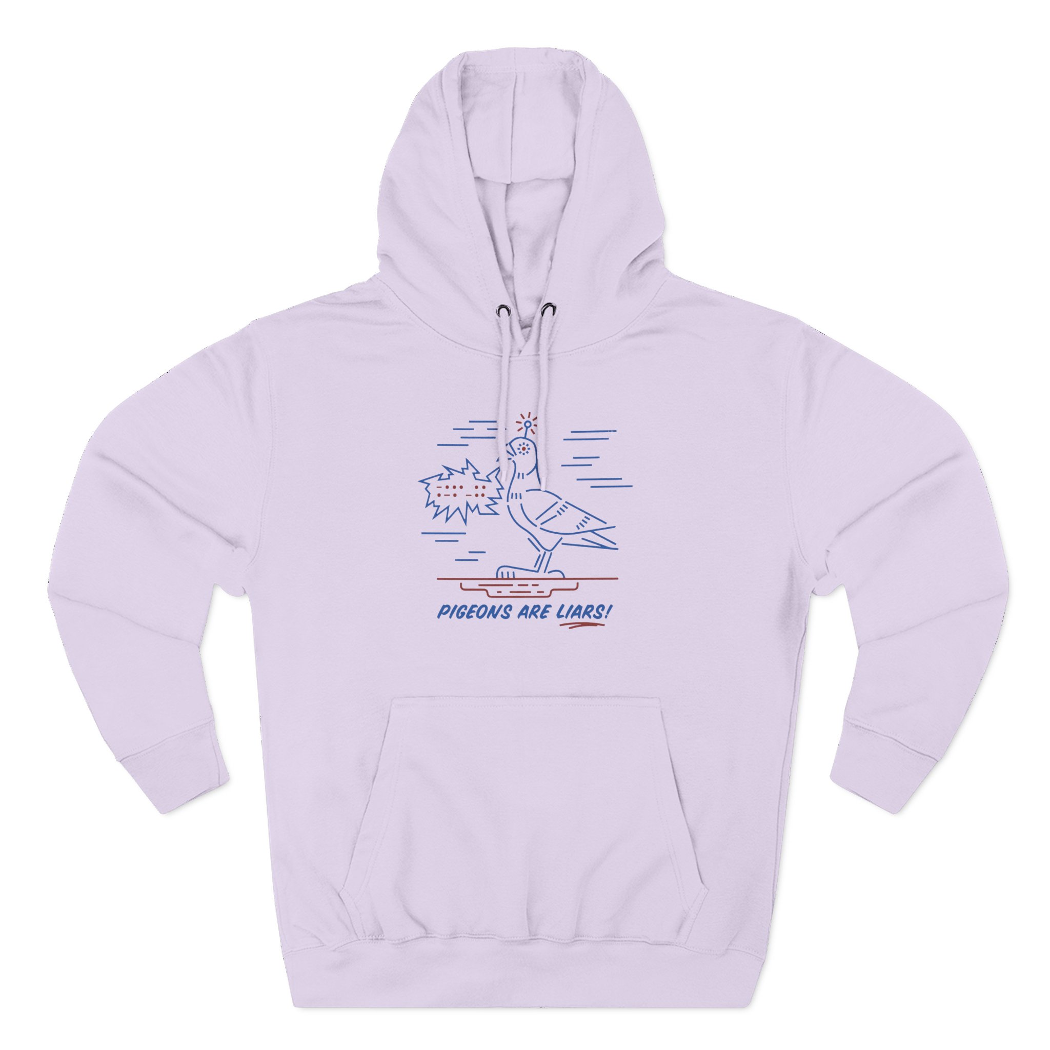 Birds Arent Real Pigeons Are Liars Three-Panel Fleece Hoodie