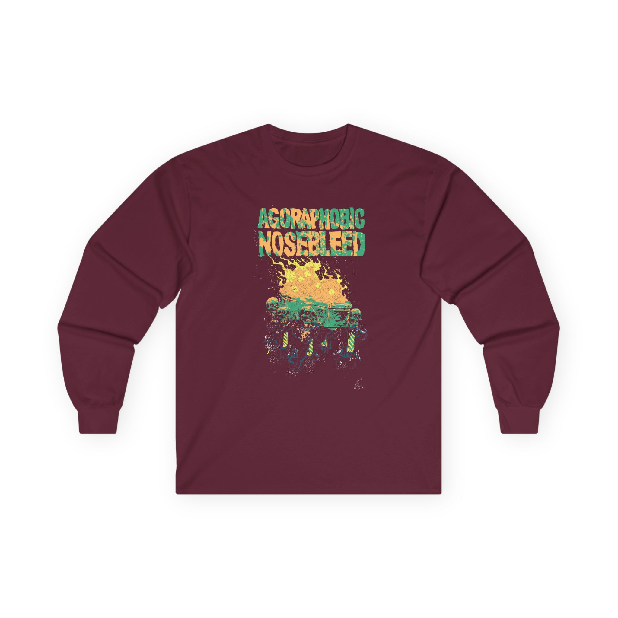 Agoraphobic Nosebleed Burning Coffin Unisex Ultra Cotton Long Sleeve Tee