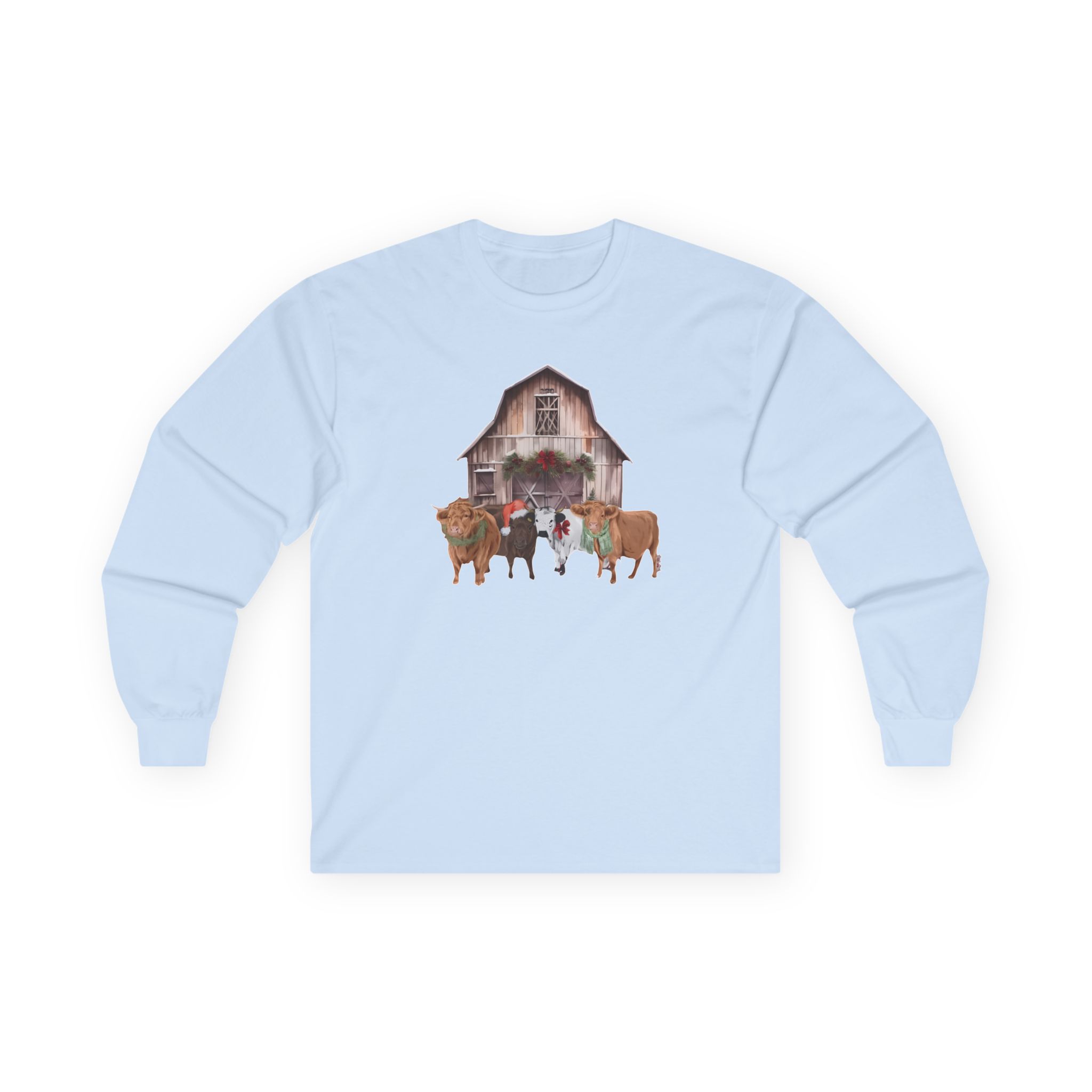 Katie Van Slyke Christmas Cows Unisex Ultra Cotton Long Sleeve Tee