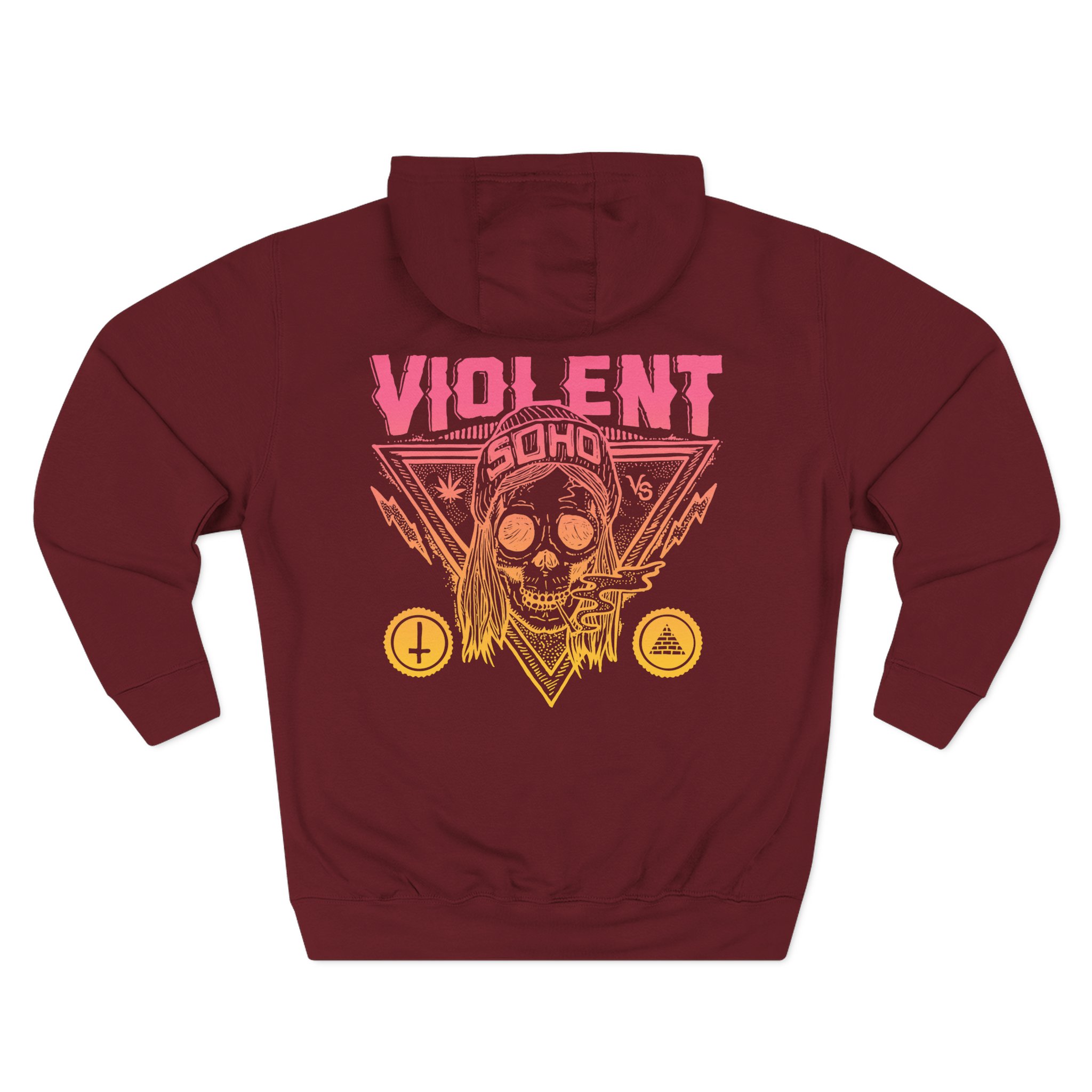 Violent Soho Blazin' Skull Gradient Three-Panel Fleece Hoodie