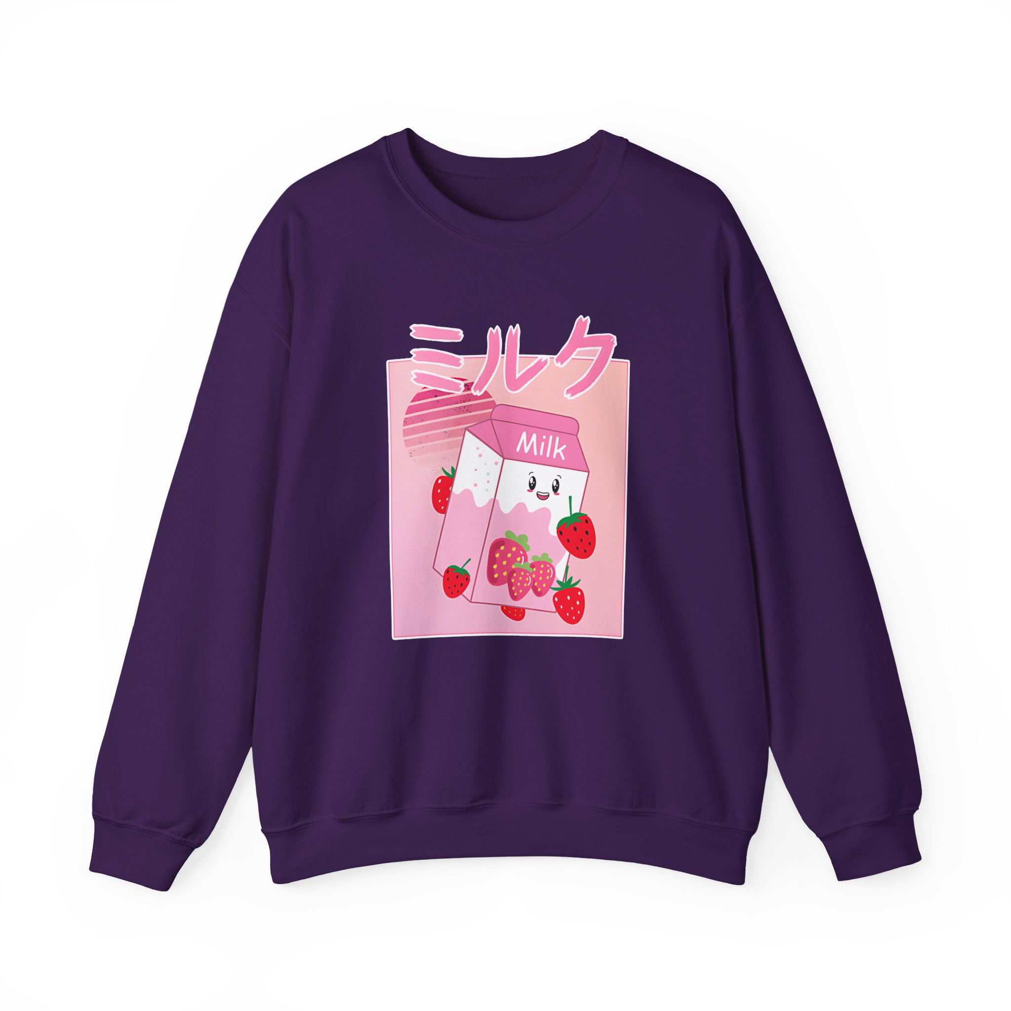 Georgenotfound Anime Strawberry Milk Shake Unisex Heavy Blendâ„¢ Crewneck Sweatshirt
