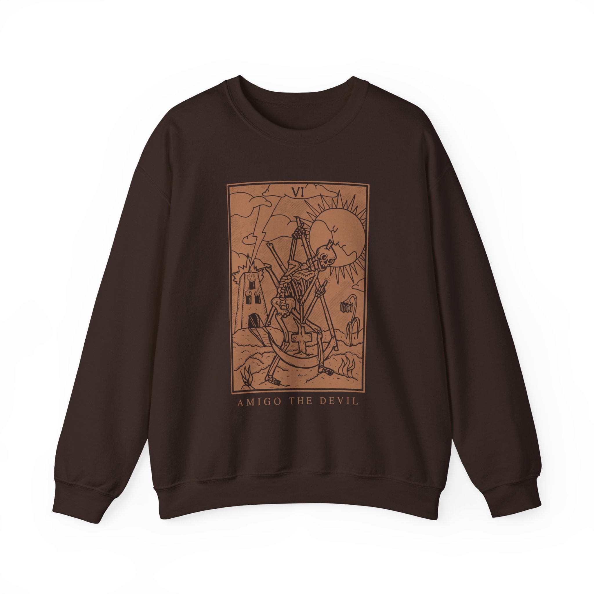 Amigo the Devil Tarot Card Unisex Heavy Blendâ„¢ Crewneck Sweatshirt