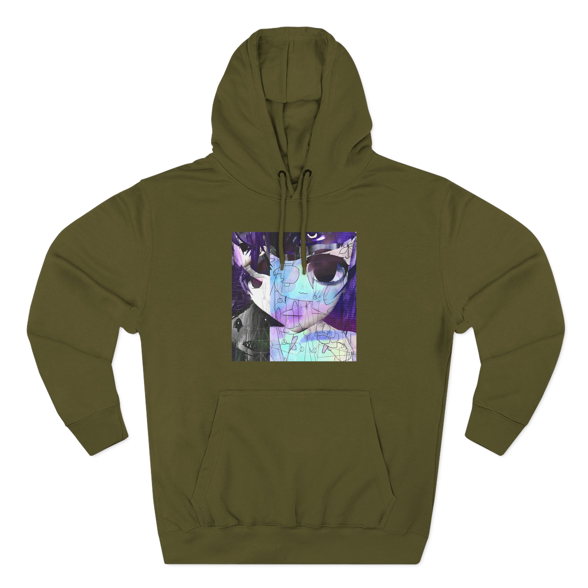 Sewerslvt Skitzofrenia Simulation Album Cover Three-Panel Fleece Hoodie