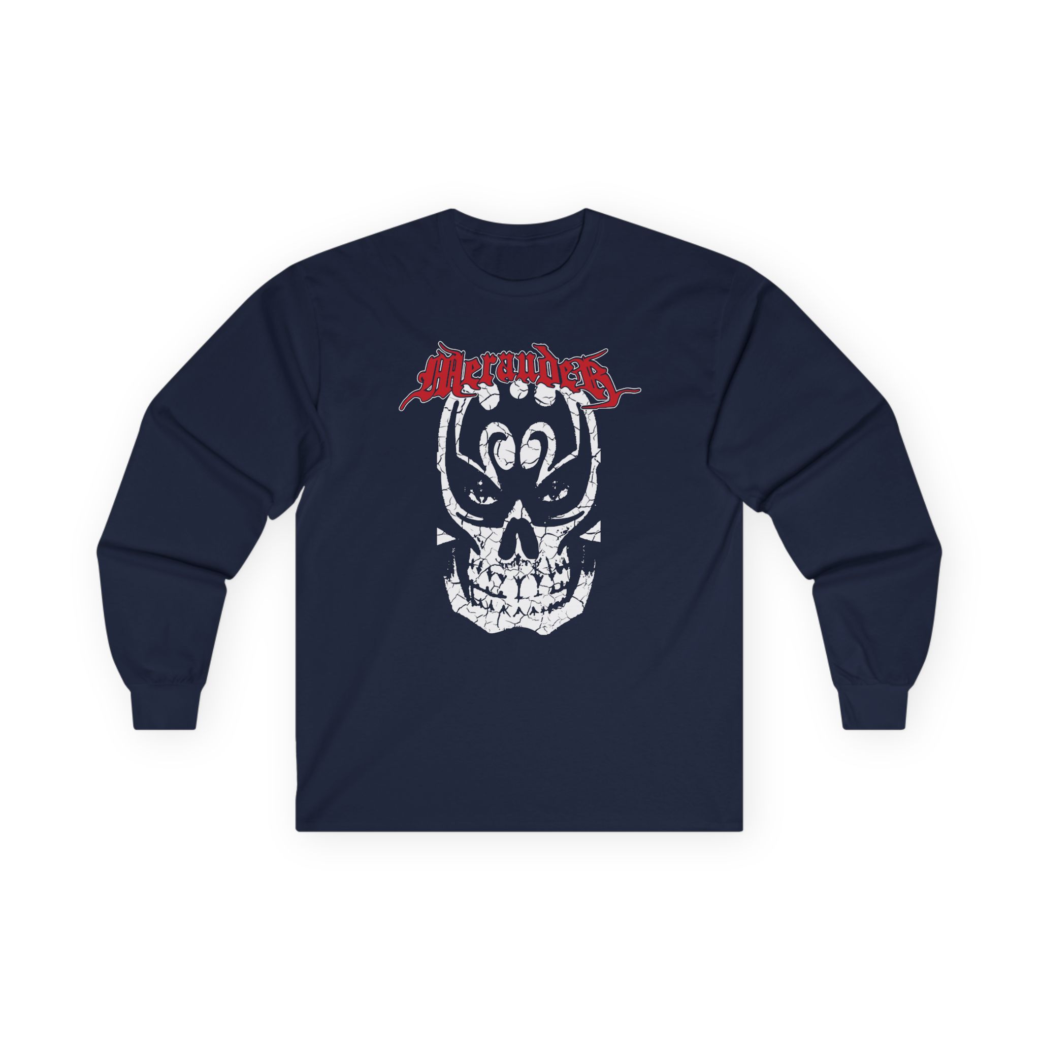 Merauder Cracked Skull Unisex Ultra Cotton Long Sleeve Tee