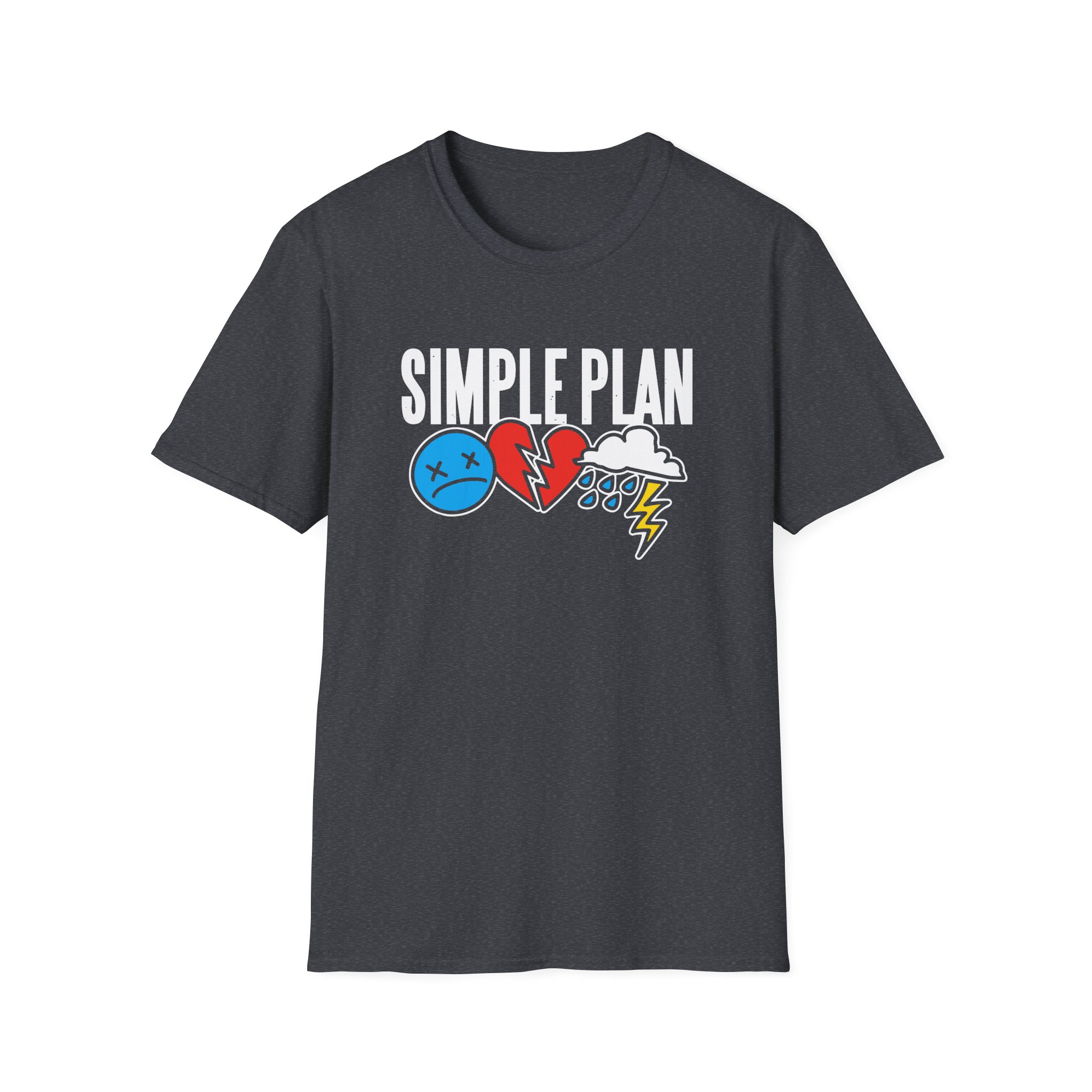 Simple Plan 3 Icons Logo Unisex Softstyle T-Shirt