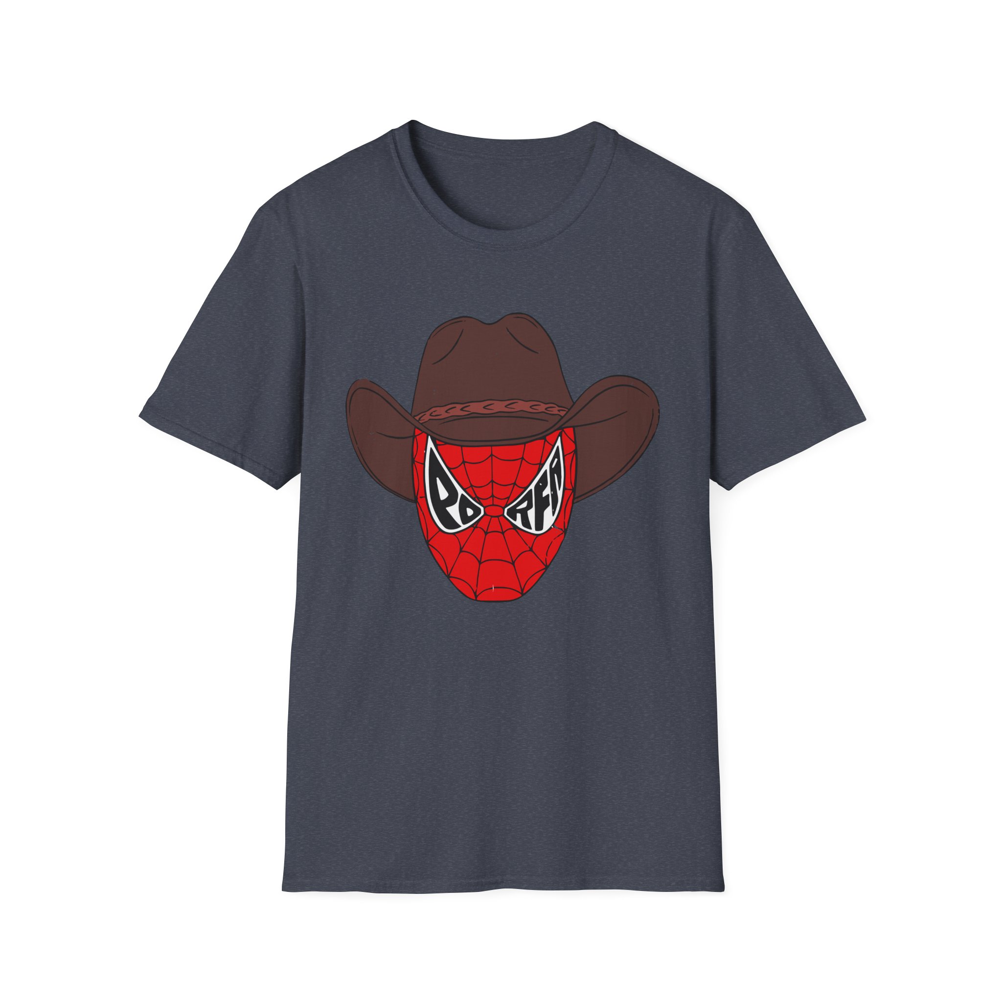 Porfa Spider Man Cowboy Hat Unisex Softstyle T-Shirt