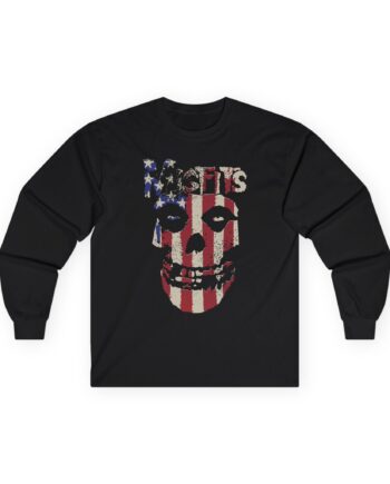 Misfits Stars and Stripes Fiend Skull Unisex Ultra Cotton Long Sleeve Tee