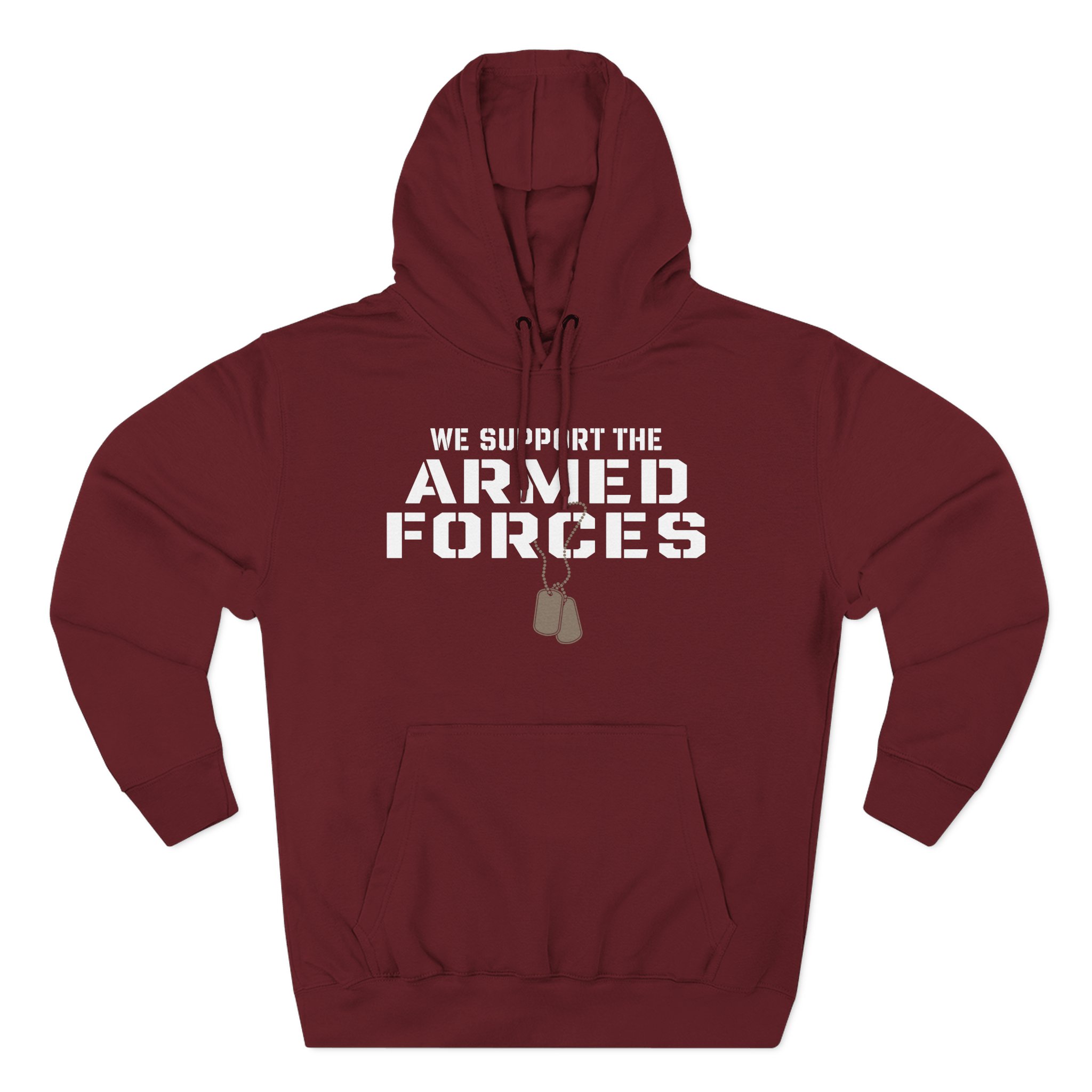 Valuetainment We Support the Armed Forces Three-Panel Fleece Hoodie
