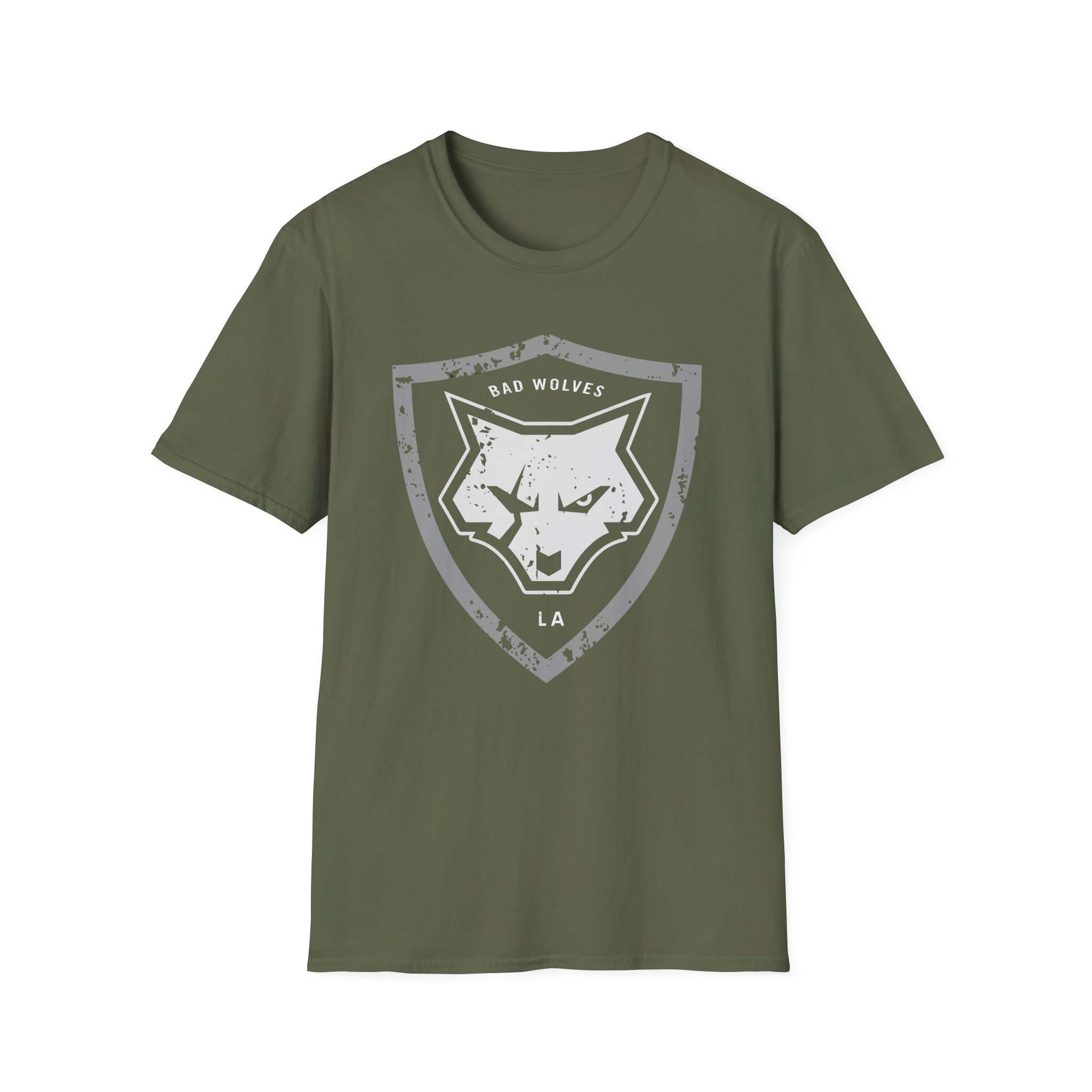 Bad Wolves Distressed Shield Unisex Softstyle T-Shirt