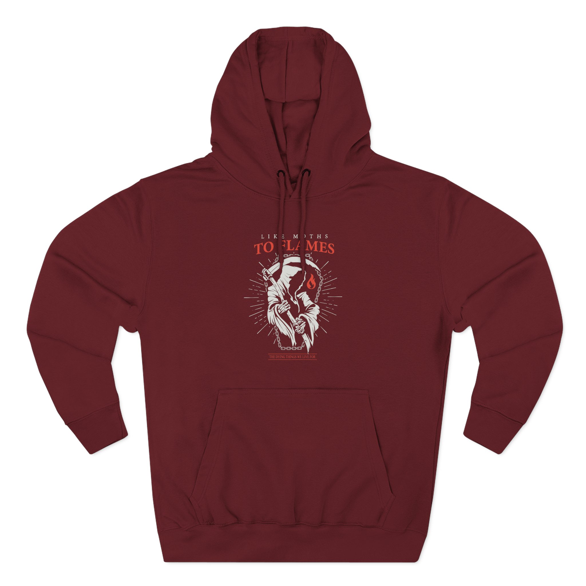 Like Moths to Flames Three-Panel Fleece Hoodie