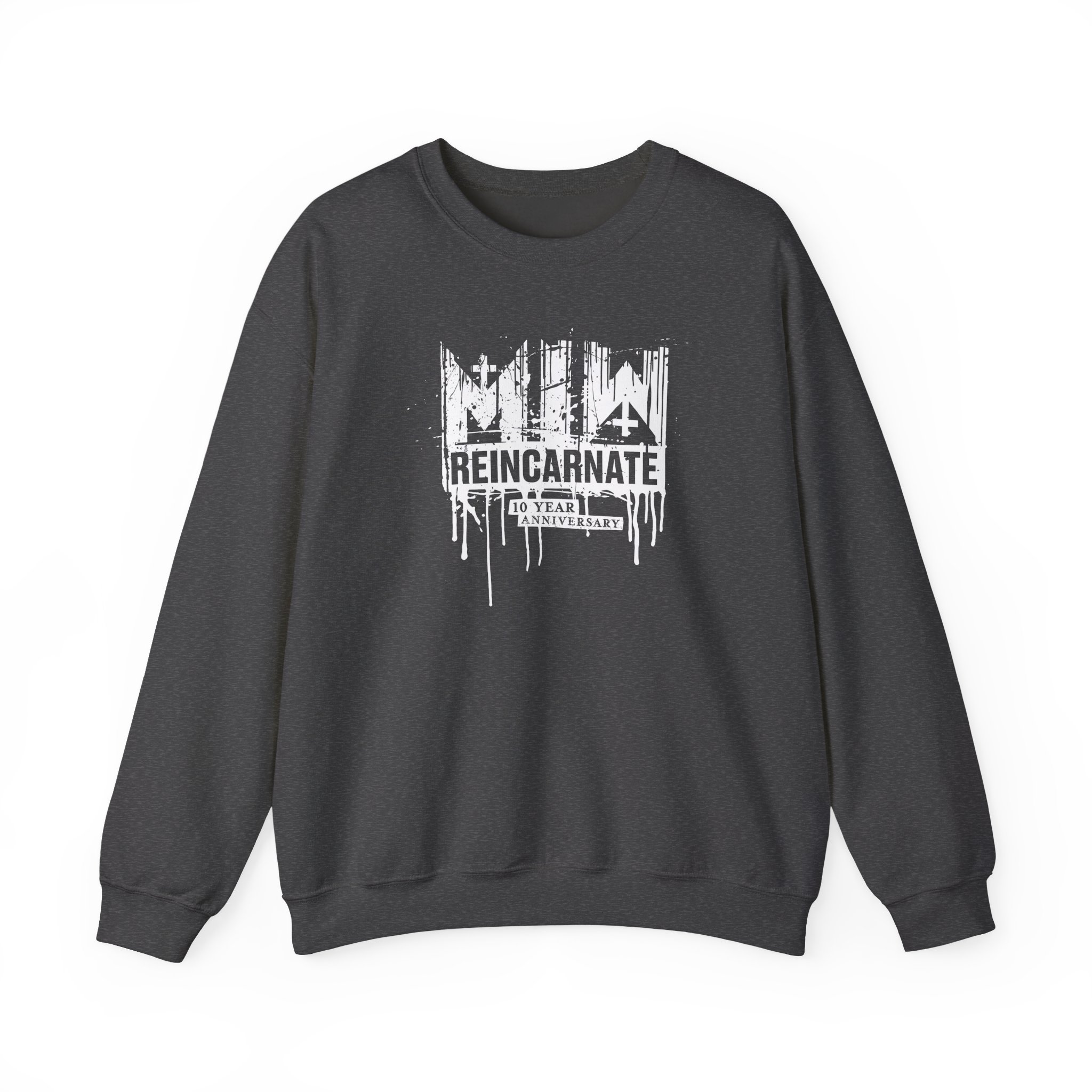Motionless in White Reincarnate 10 Year Drip Logo Unisex Heavy Blendâ„¢ Crewneck Sweatshirt