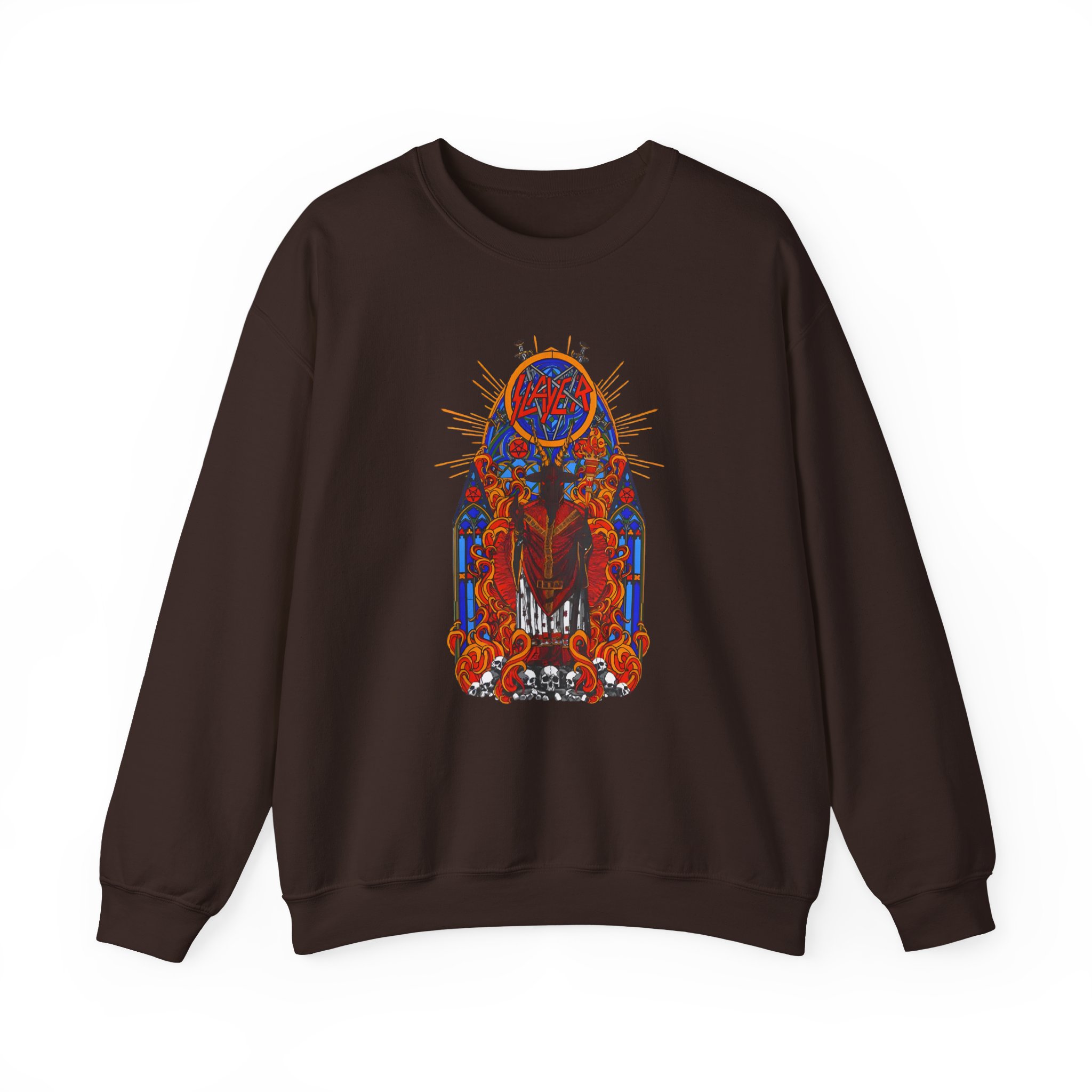 Slayer Goatgod Stained Glass Unisex Heavy Blendâ„¢ Crewneck Sweatshirt