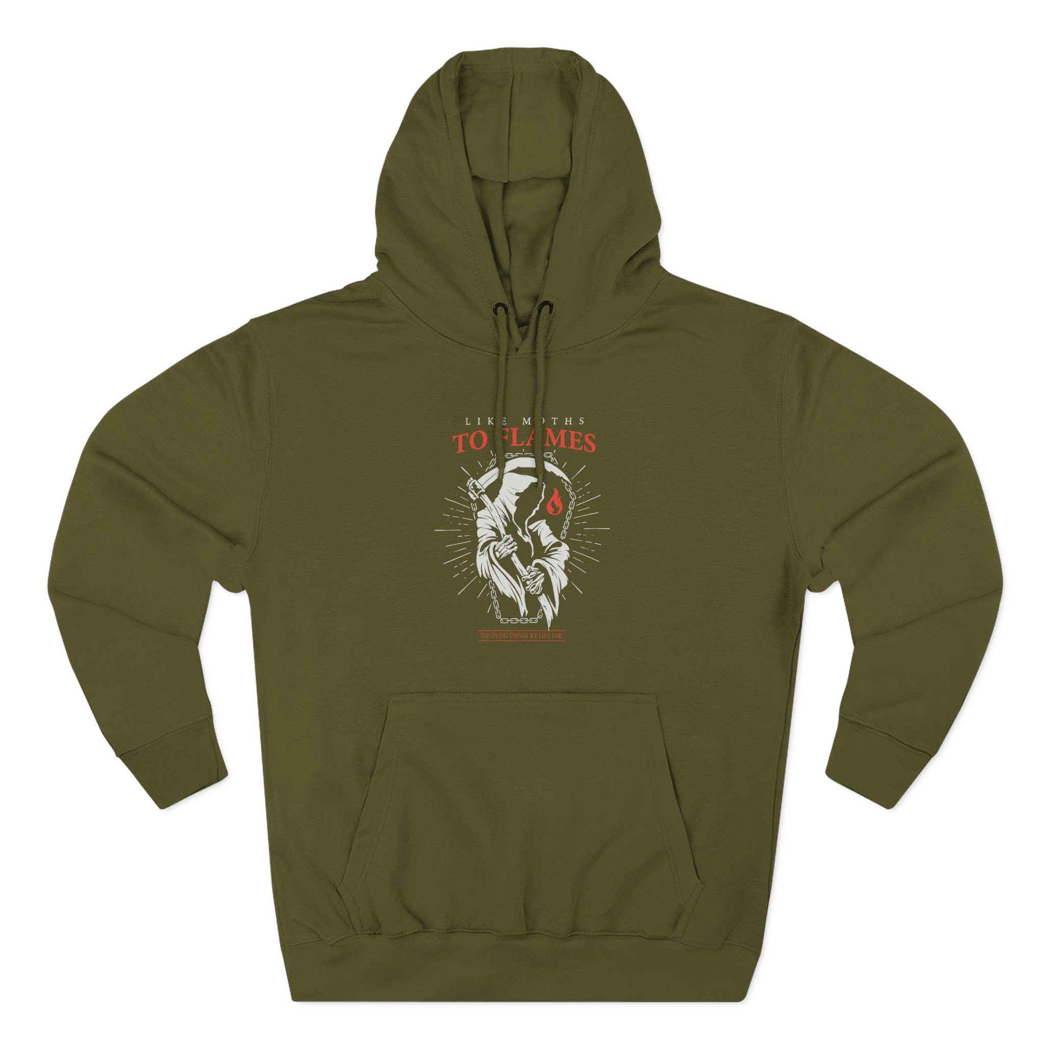 Like Moths to Flames Three-Panel Fleece Hoodie