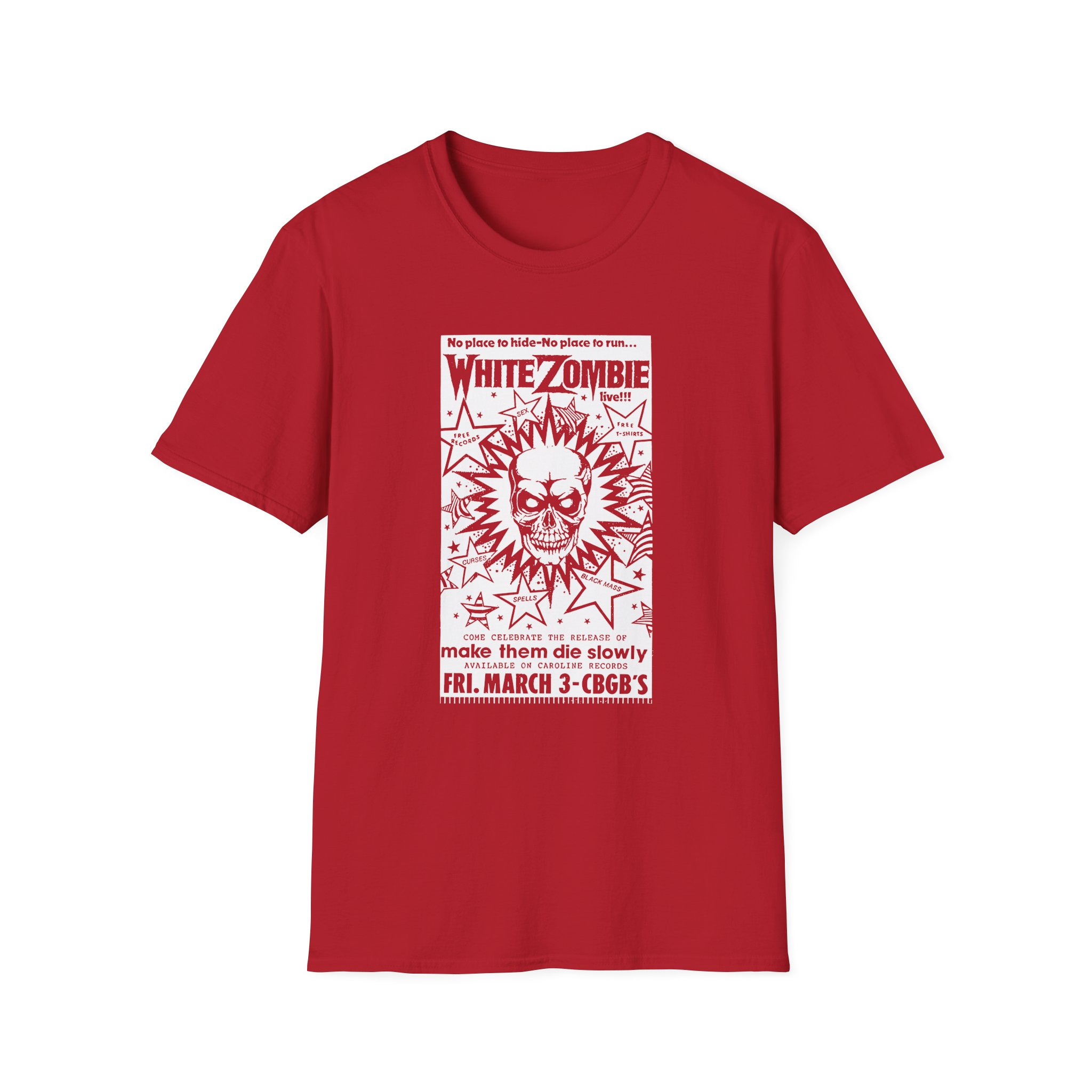 White Zombie Cbgb Poster Unisex Softstyle T-Shirt