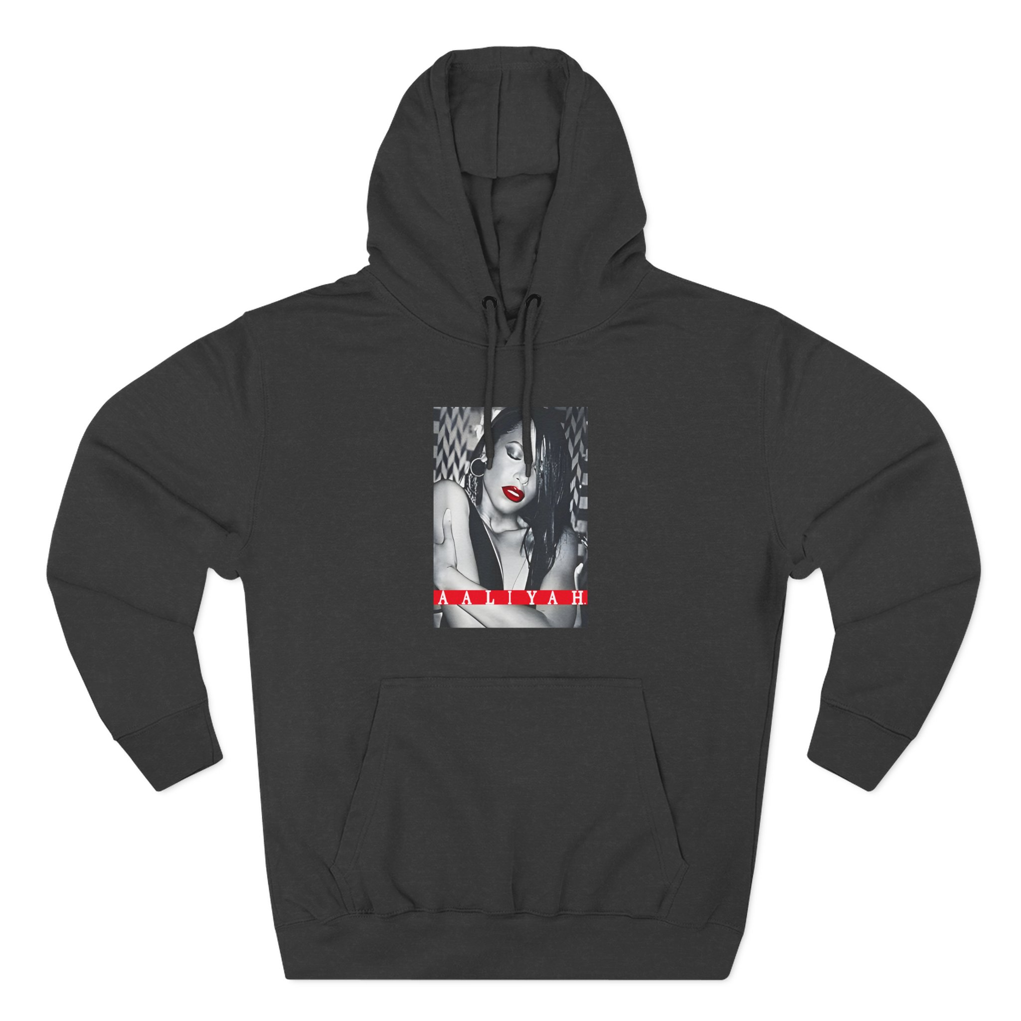 Aaliyah Red Lips Three-Panel Fleece Hoodie