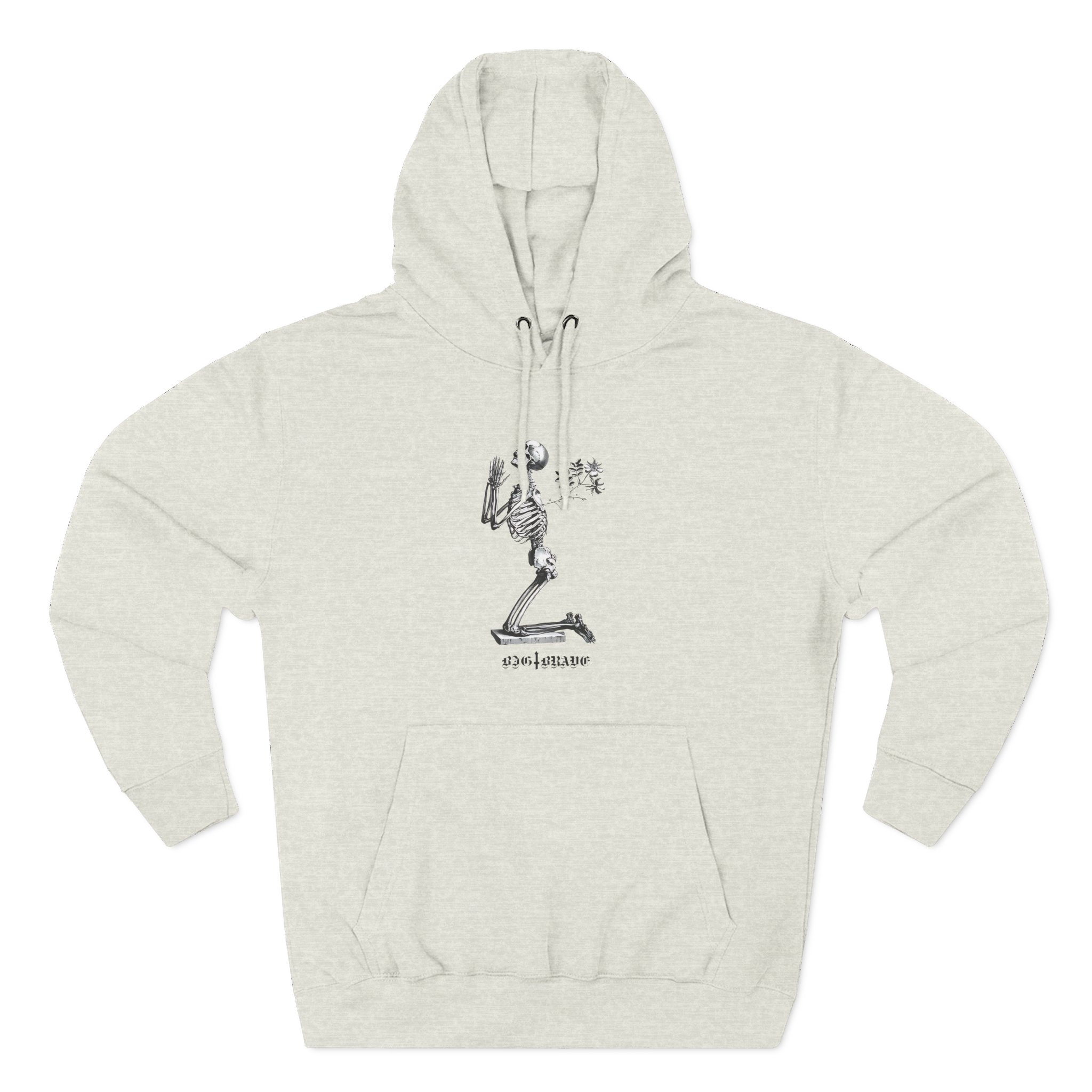 Big Brave Praying Skeleton Three-Panel Fleece Hoodie
