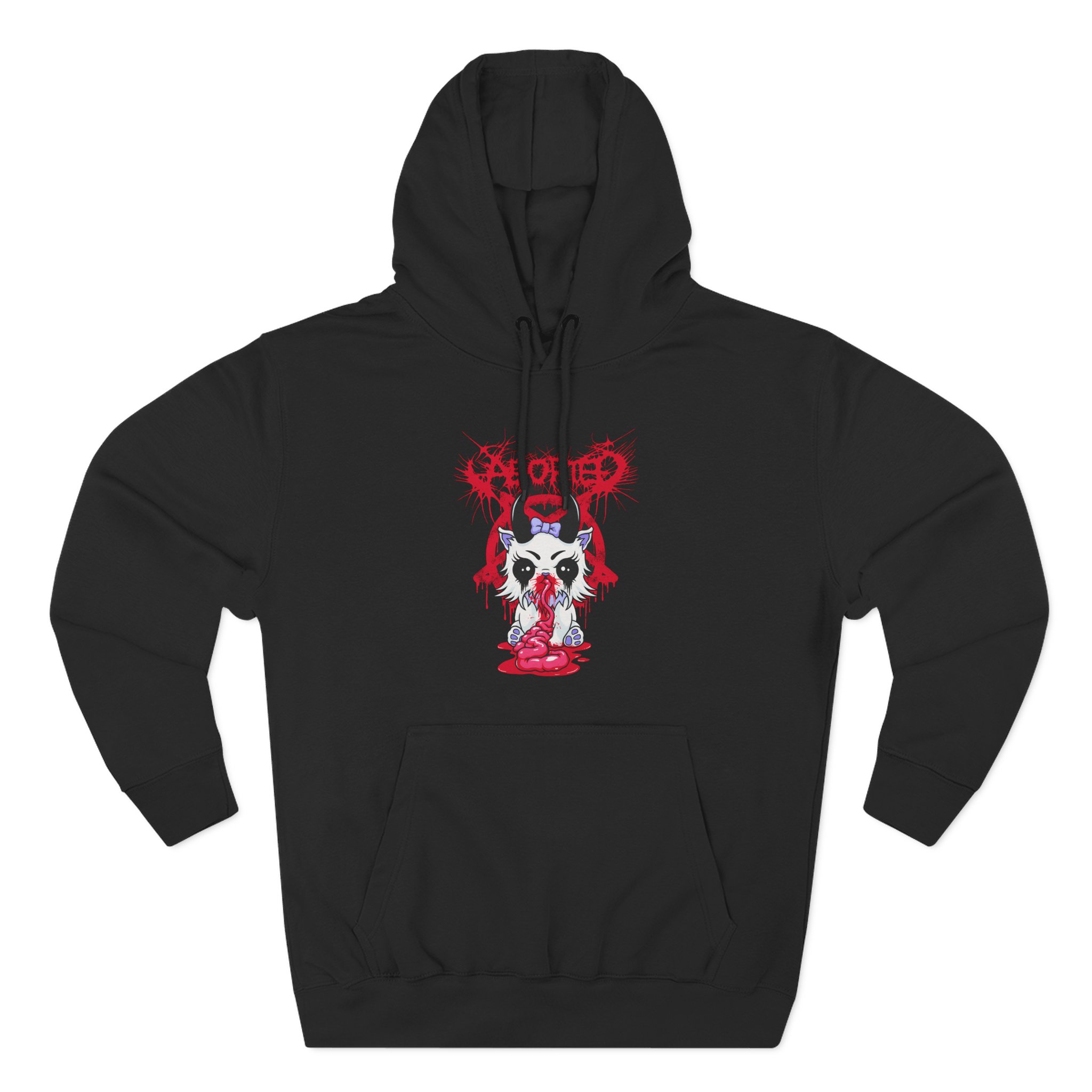 Aborted Grimkitty Three-Panel Fleece Hoodie
