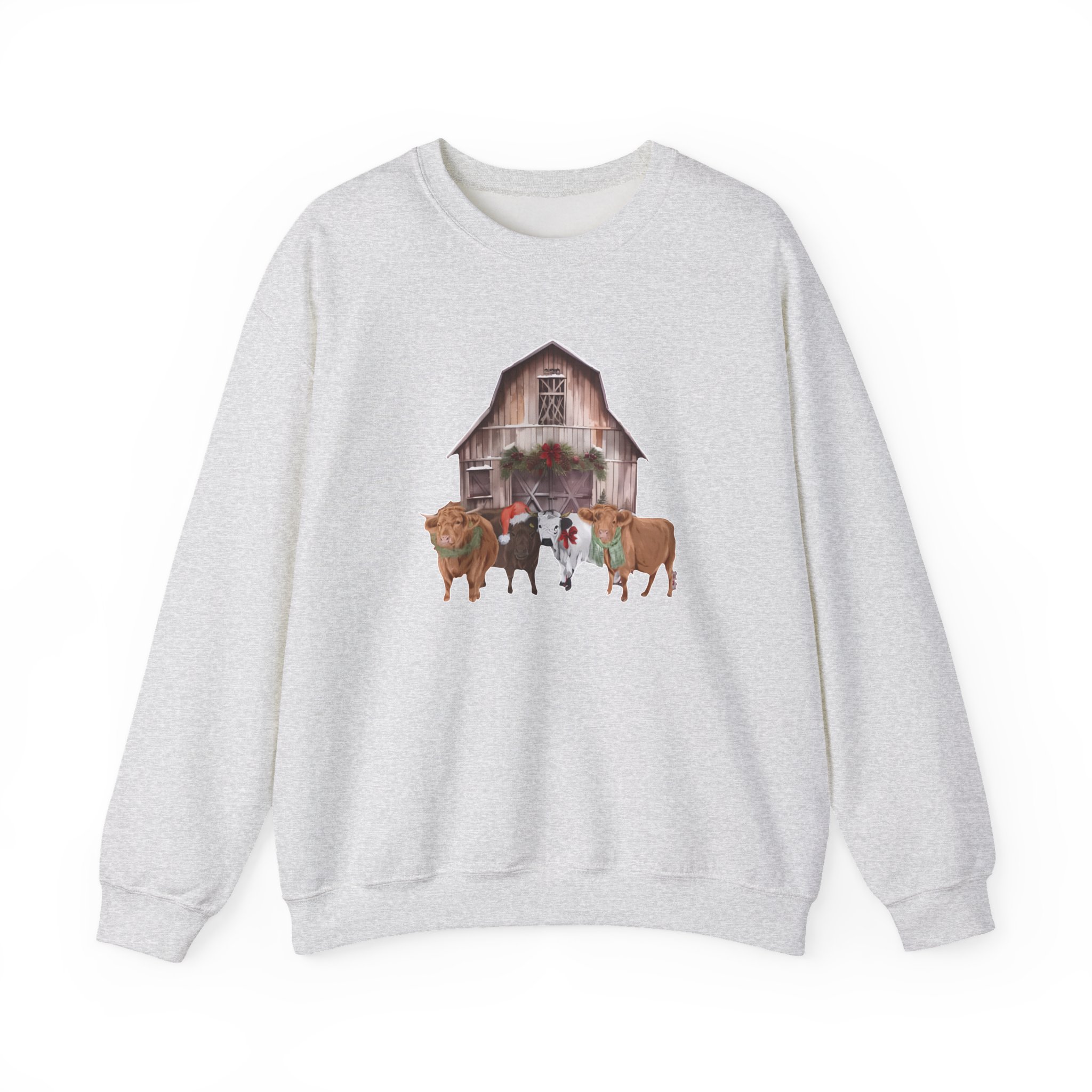 Katie Van Slyke Christmas Cows Unisex Heavy Blendâ„¢ Crewneck Sweatshirt