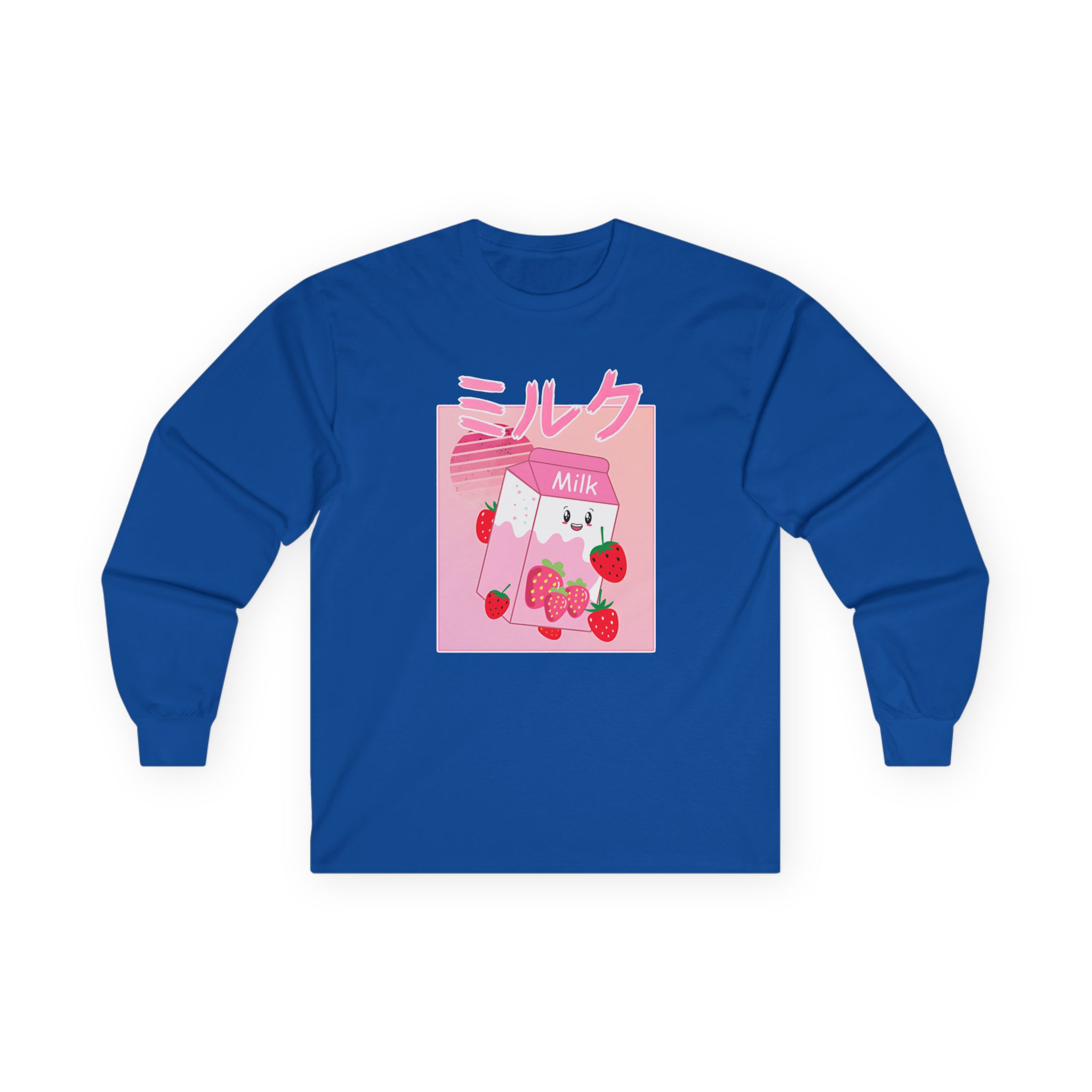 Georgenotfound Anime Strawberry Milk Shake Unisex Ultra Cotton Long Sleeve Tee