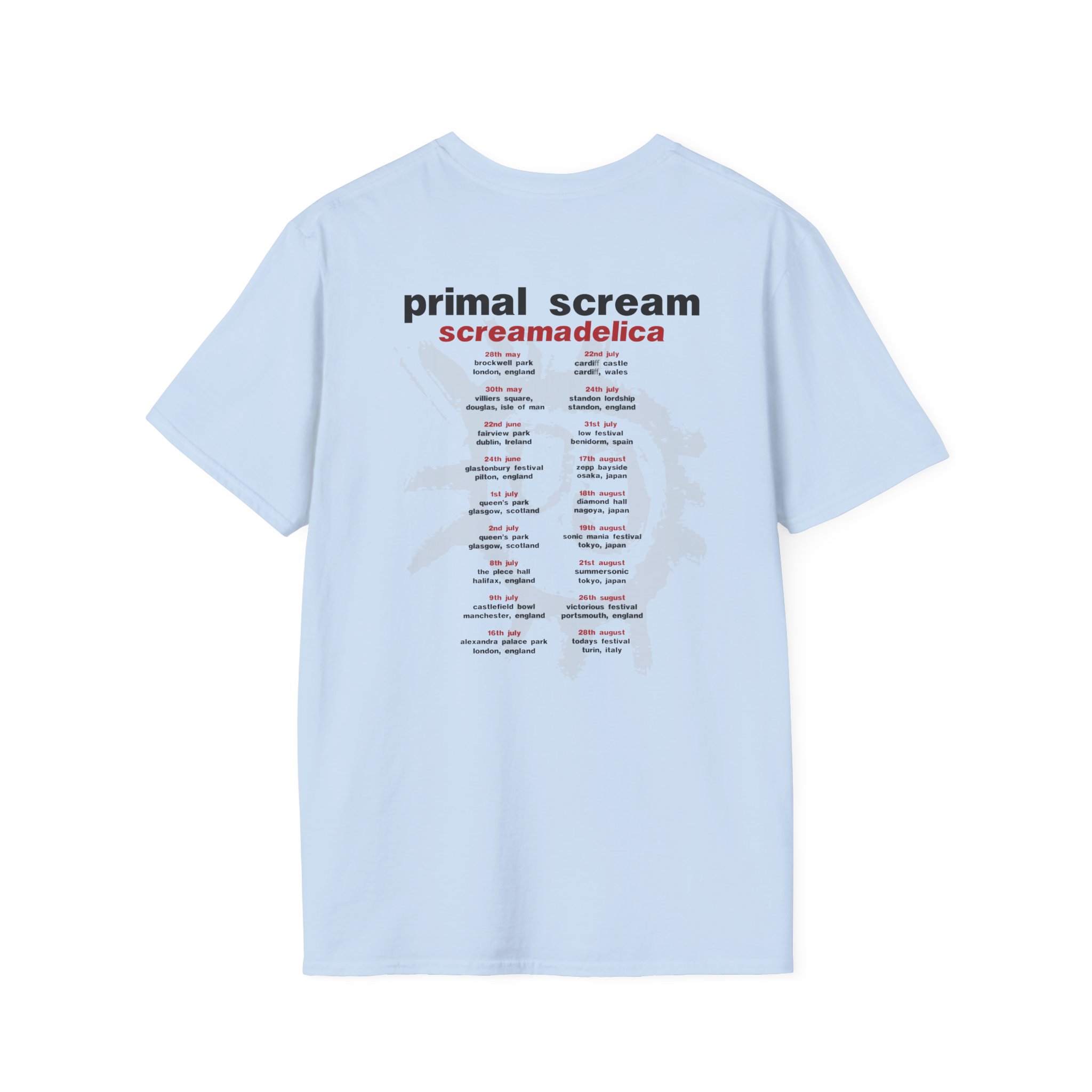 Primal Scream Screamadelica Tour Unisex Softstyle T-Shirt