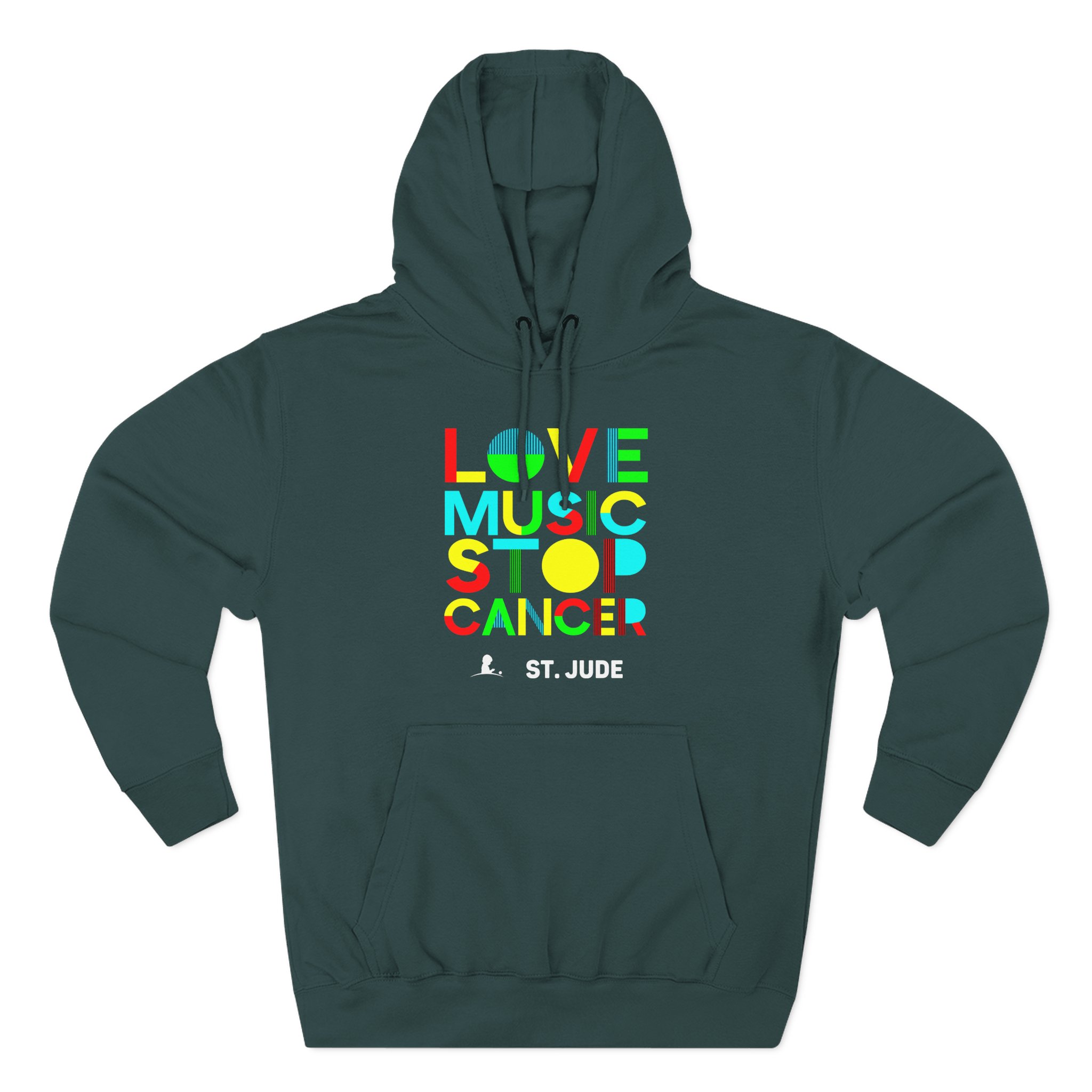Liquid Stranger Love Music Stop Cancer Three-Panel Fleece Hoodie