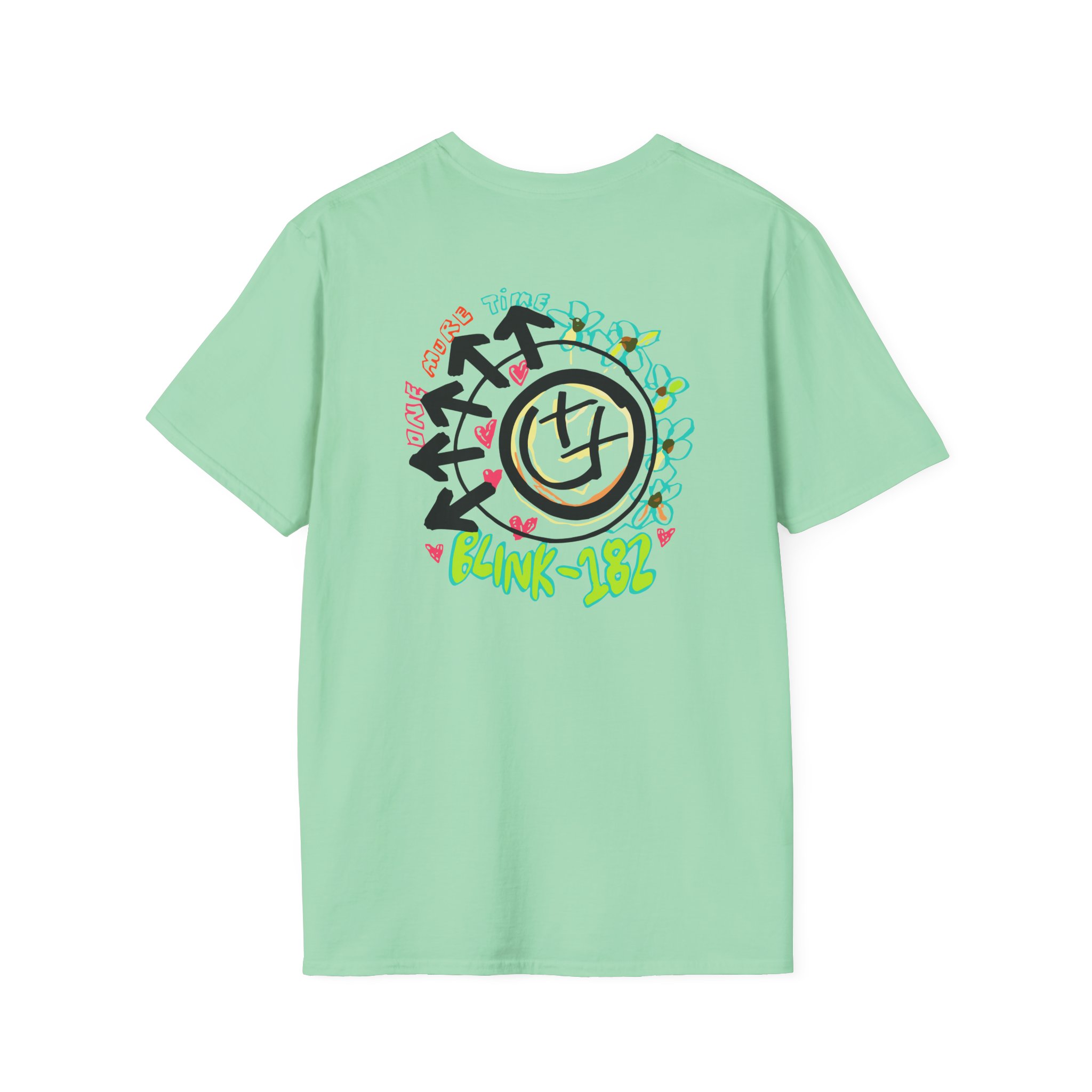 Blink 182 One More Time Smiley Sketch Unisex Softstyle T-Shirt