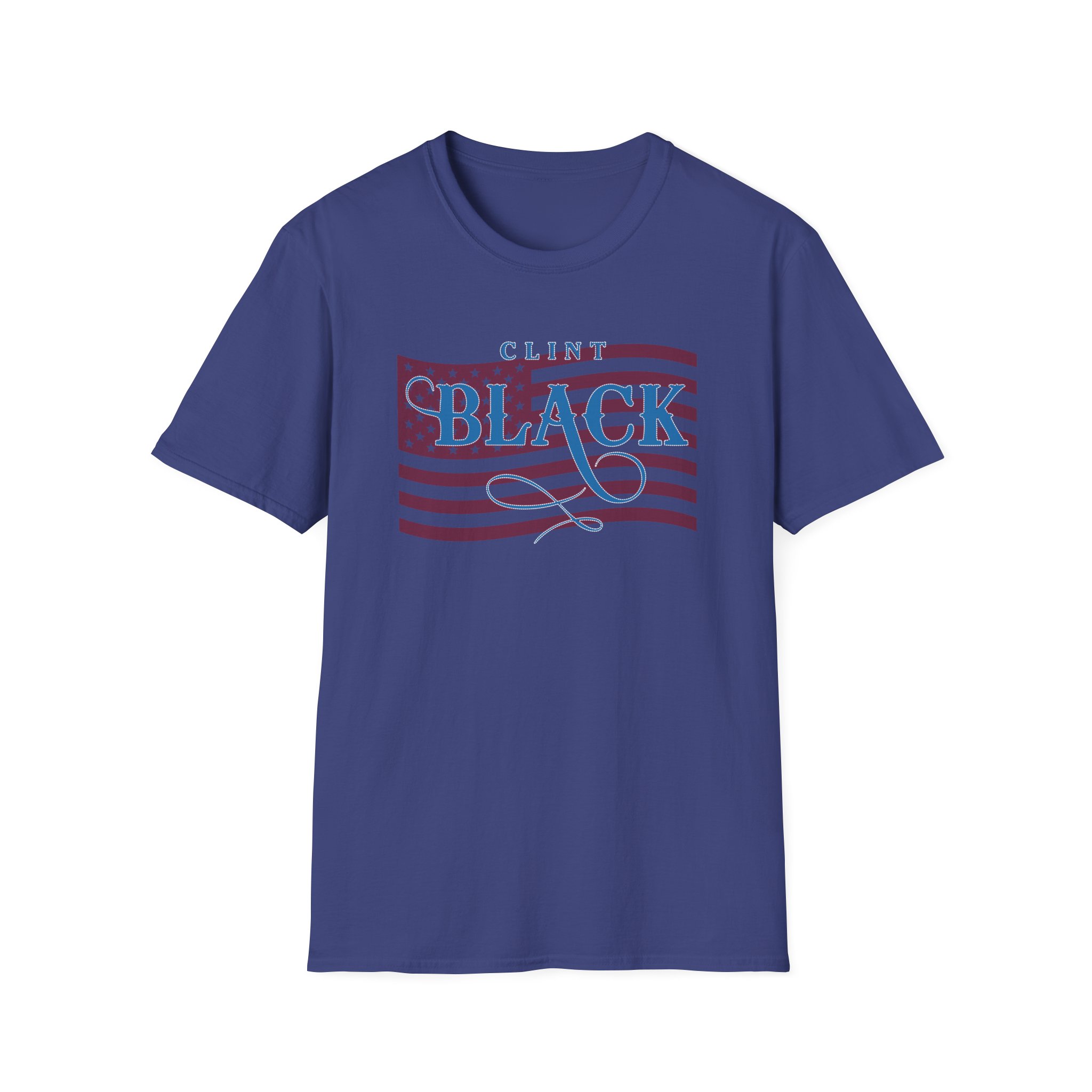 Clint Black Ladies Patriotic Bling Unisex Softstyle T-Shirt