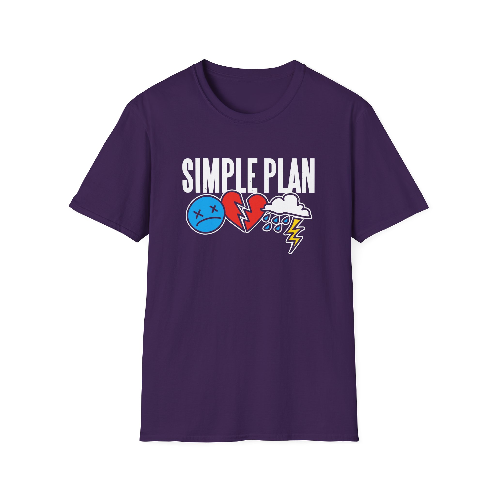 Simple Plan 3 Icons Logo Unisex Softstyle T-Shirt