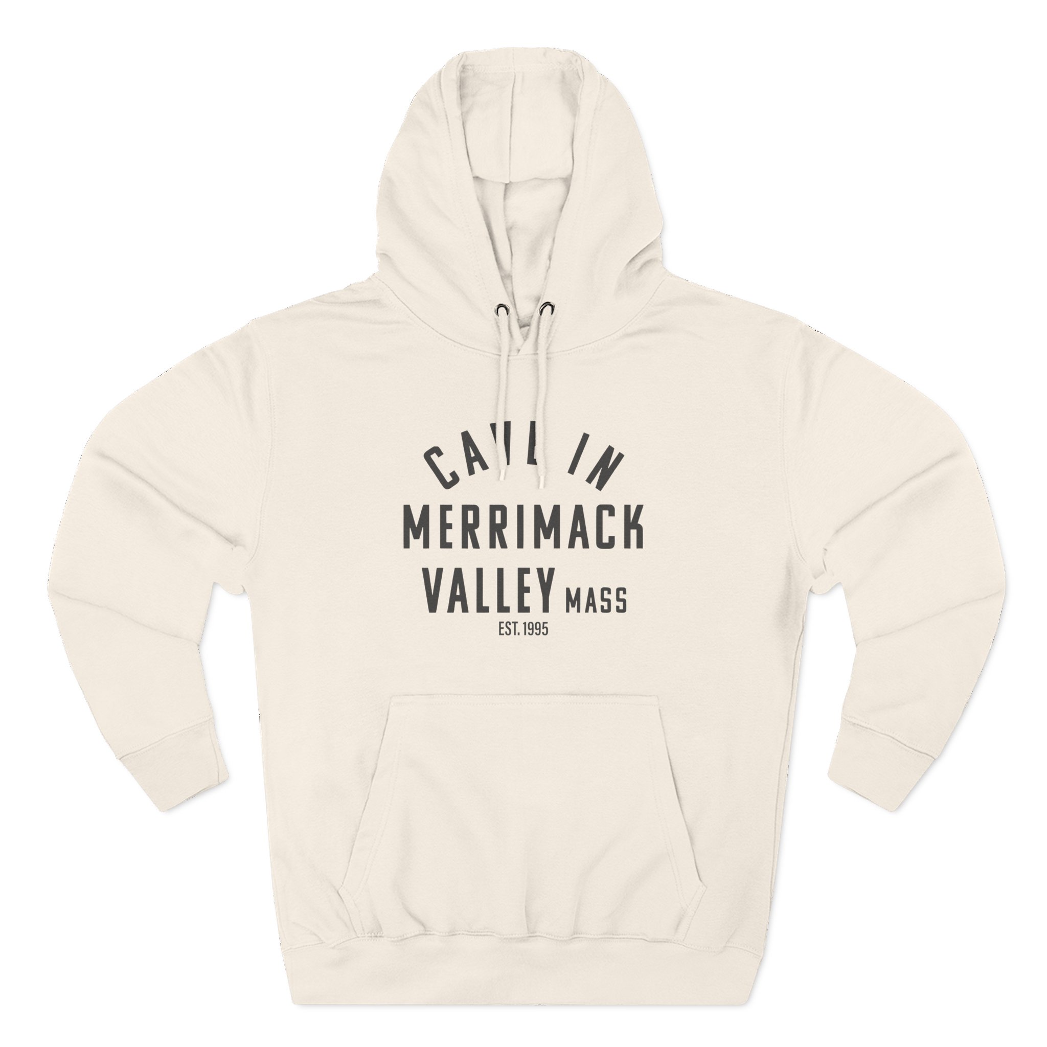 Cave in Merrimack Valley: Blackened Three-Panel Fleece Hoodie