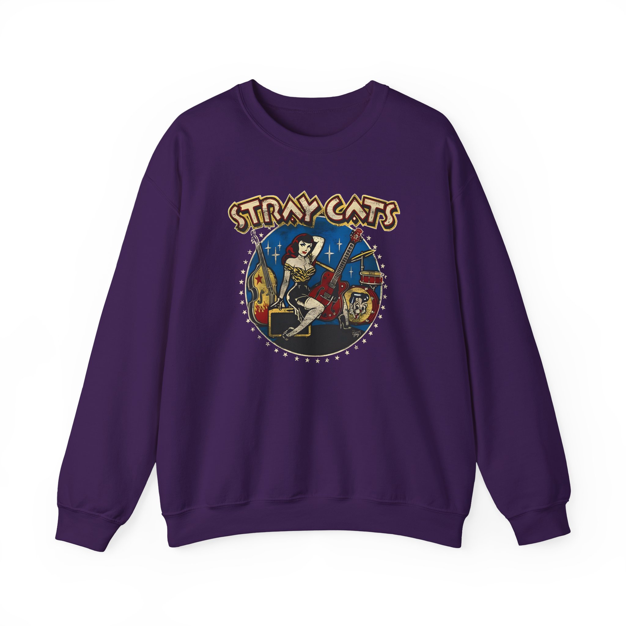 Stray Cats Ladies Bass Unisex Heavy Blendâ„¢ Crewneck Sweatshirt
