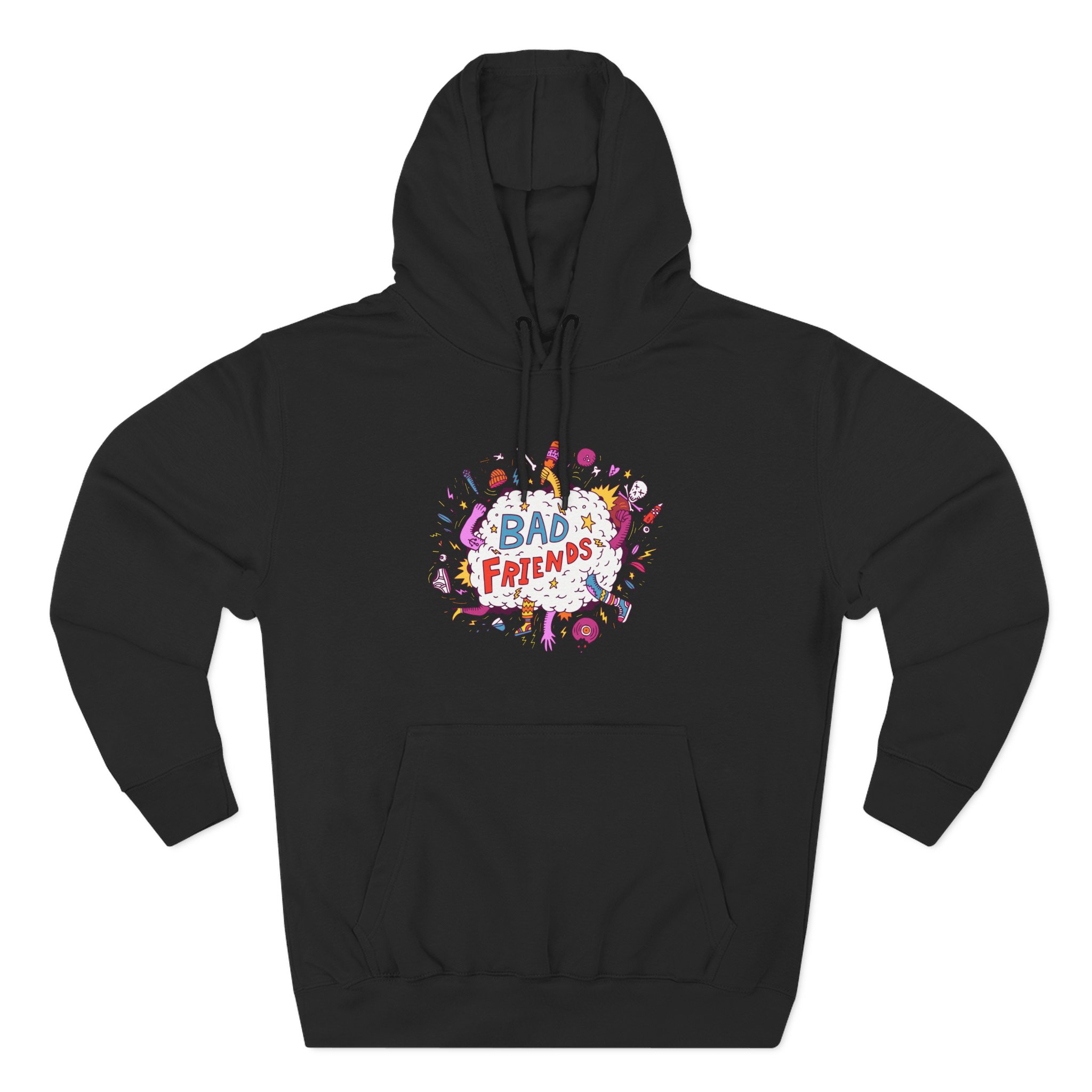 Bad Friends Fight Cloud Three-Panel Fleece Hoodie